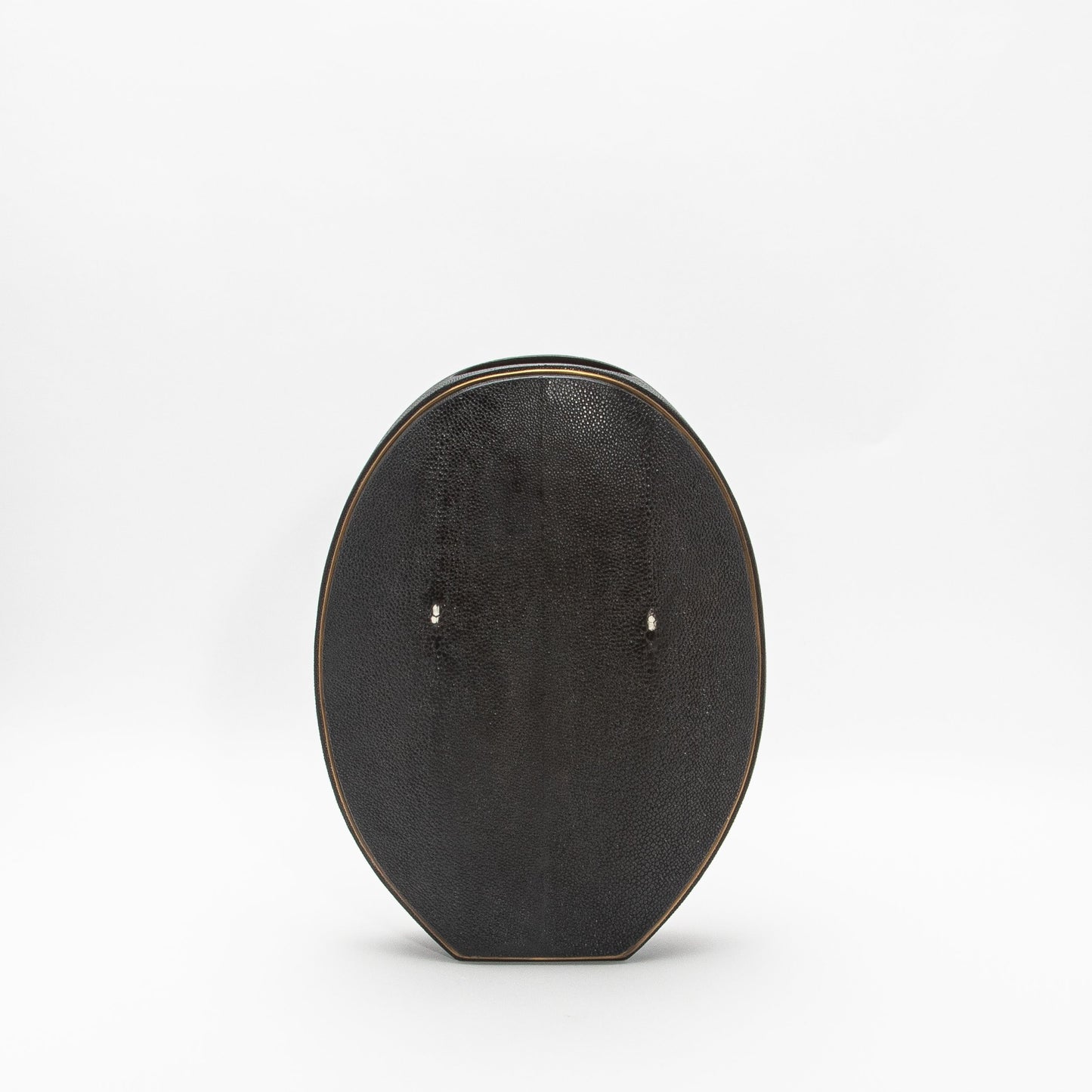 Vase in Black Shagreen with Brass by R&Y Augousti