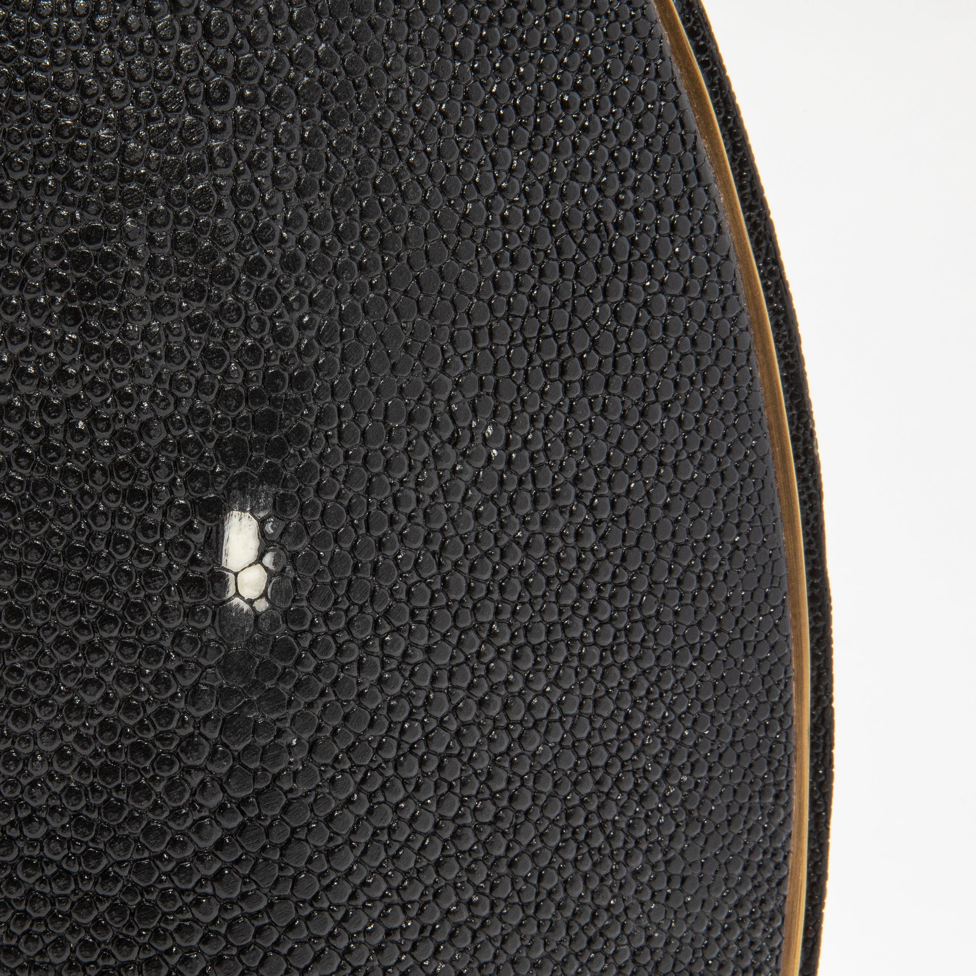 Vase in Black Shagreen with Brass by R&Y Augousti
