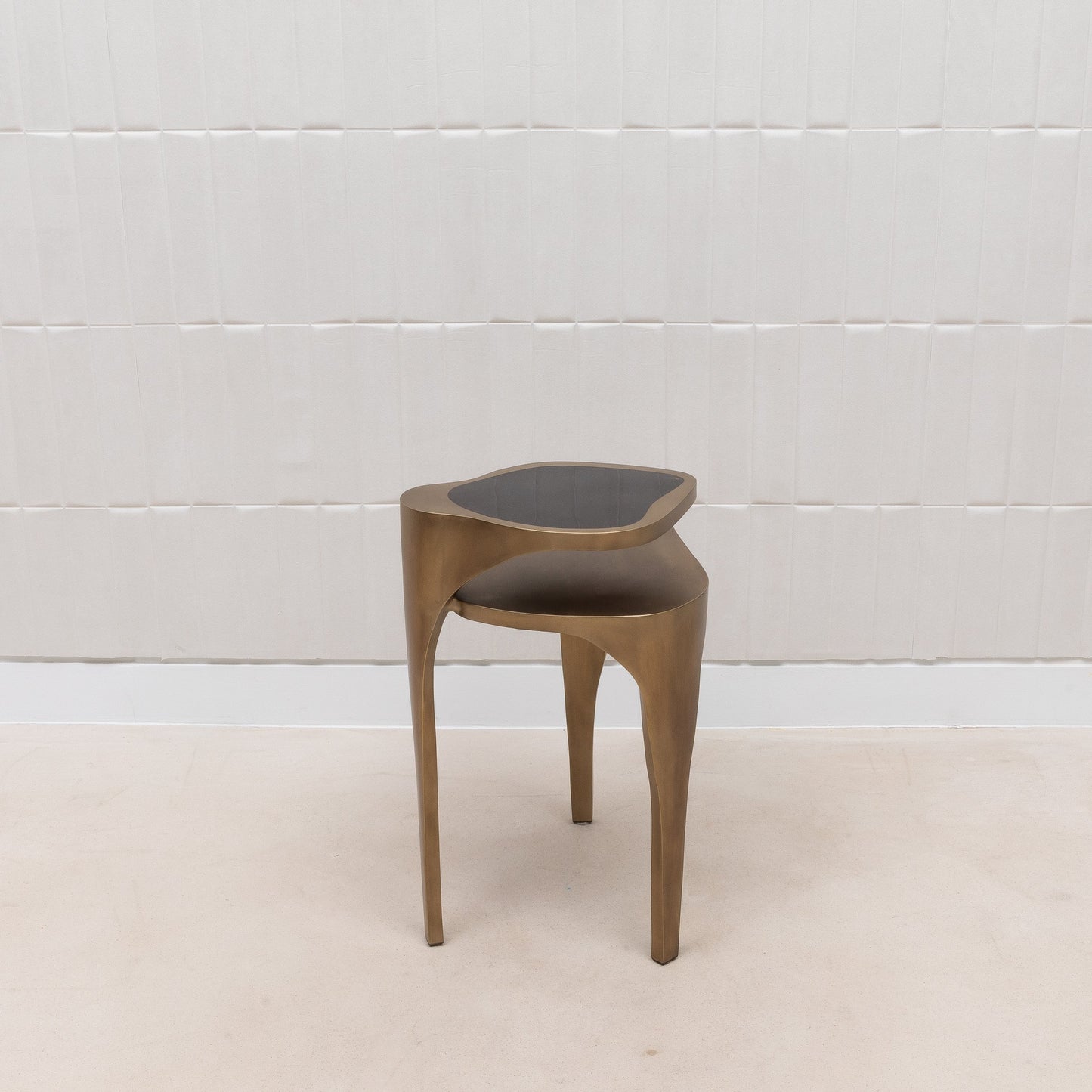 Side Table in Black Pen Shell with Bronze Patina Brass by R&Y Augousti