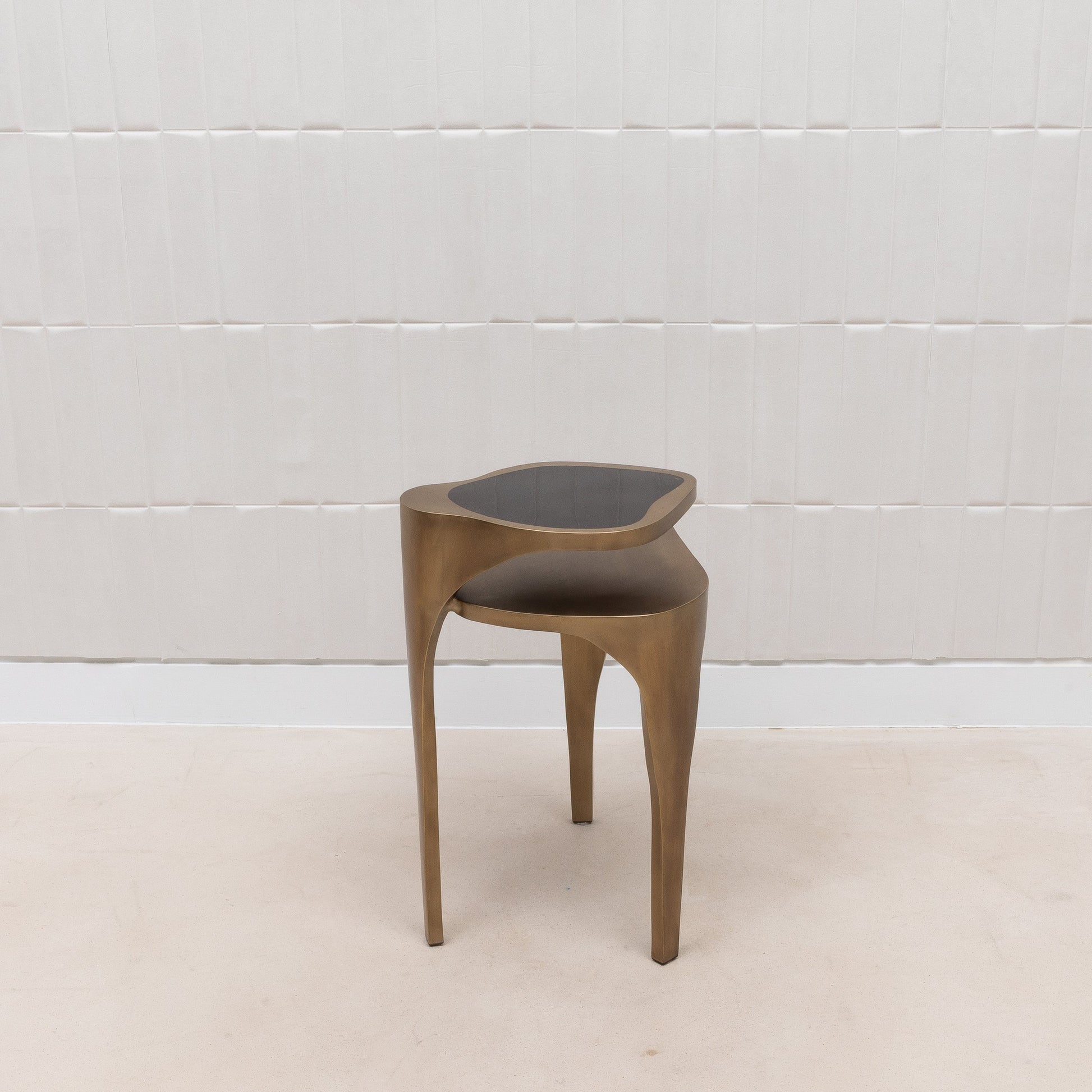 Side Table in Black Pen Shell with Bronze Patina Brass by R&Y Augousti