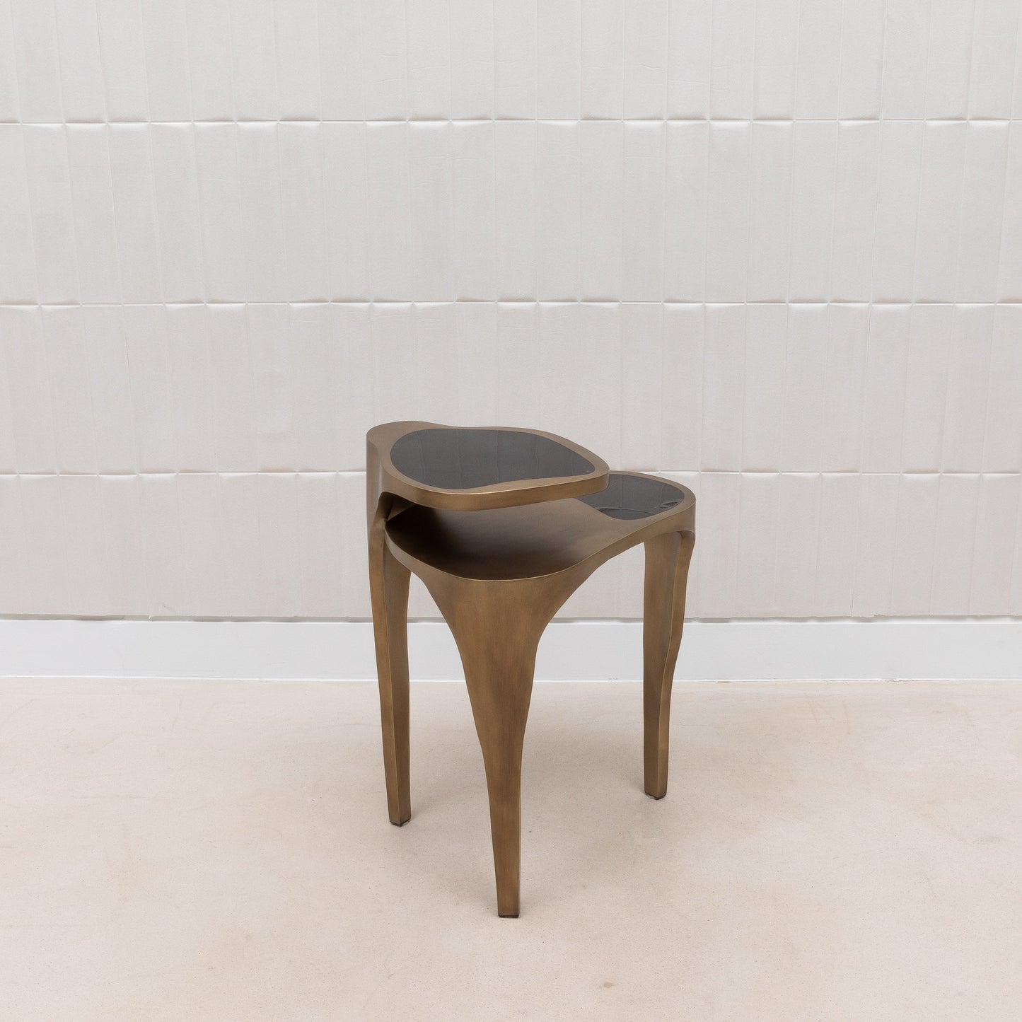 Side Table in Black Pen Shell with Bronze Patina Brass by R&Y Augousti