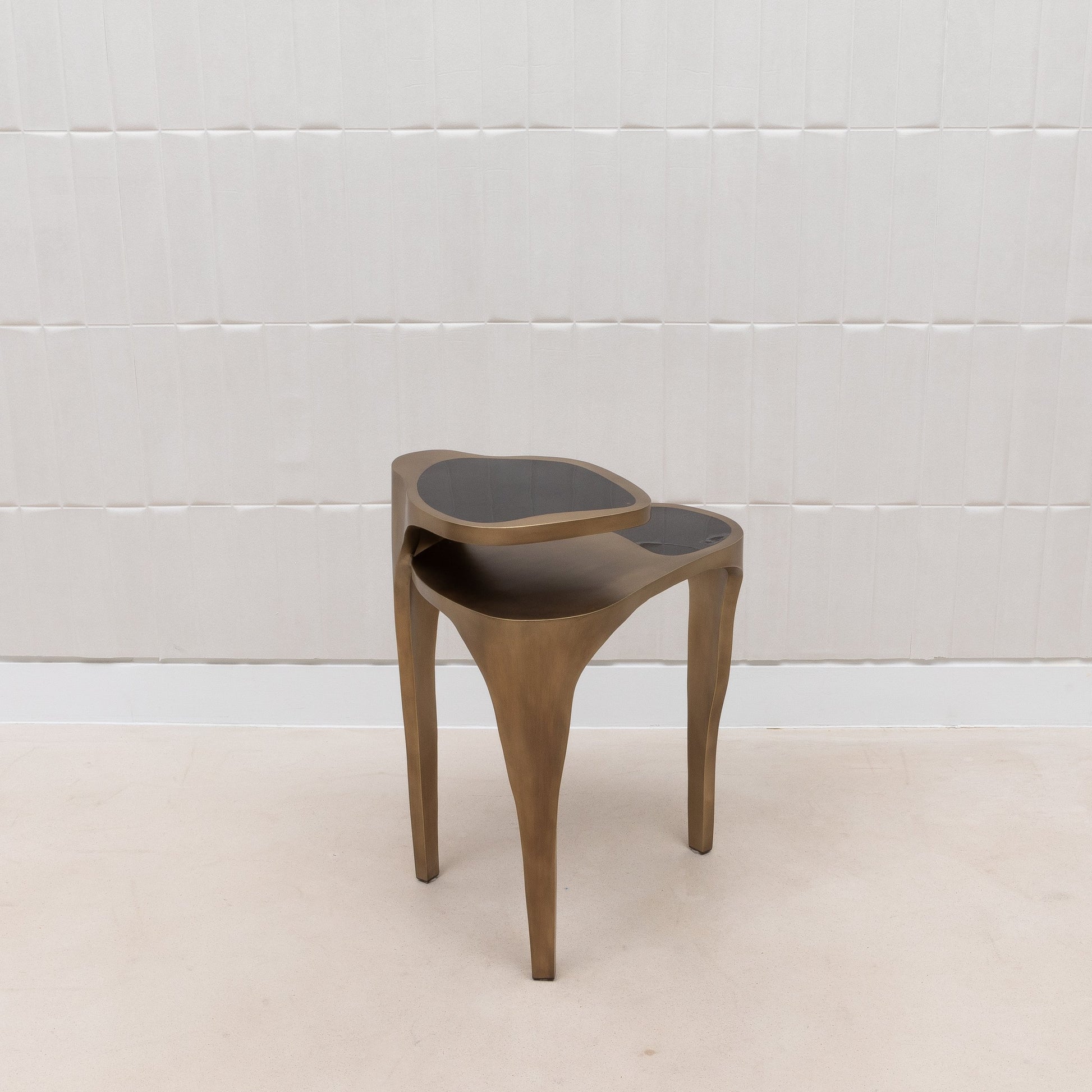 Side Table in Black Pen Shell with Bronze Patina Brass by R&Y Augousti
