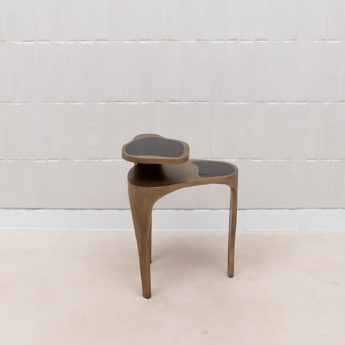 Side Table in Black Pen Shell with Bronze Patina Brass by R&Y Augousti