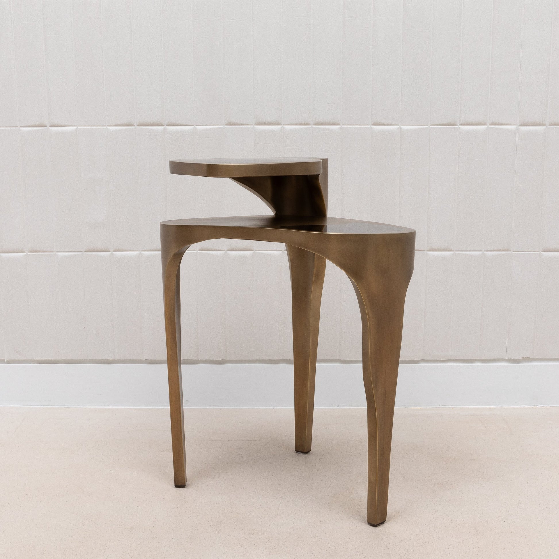 Side Table in Black Pen Shell with Bronze Patina Brass by R&Y Augousti