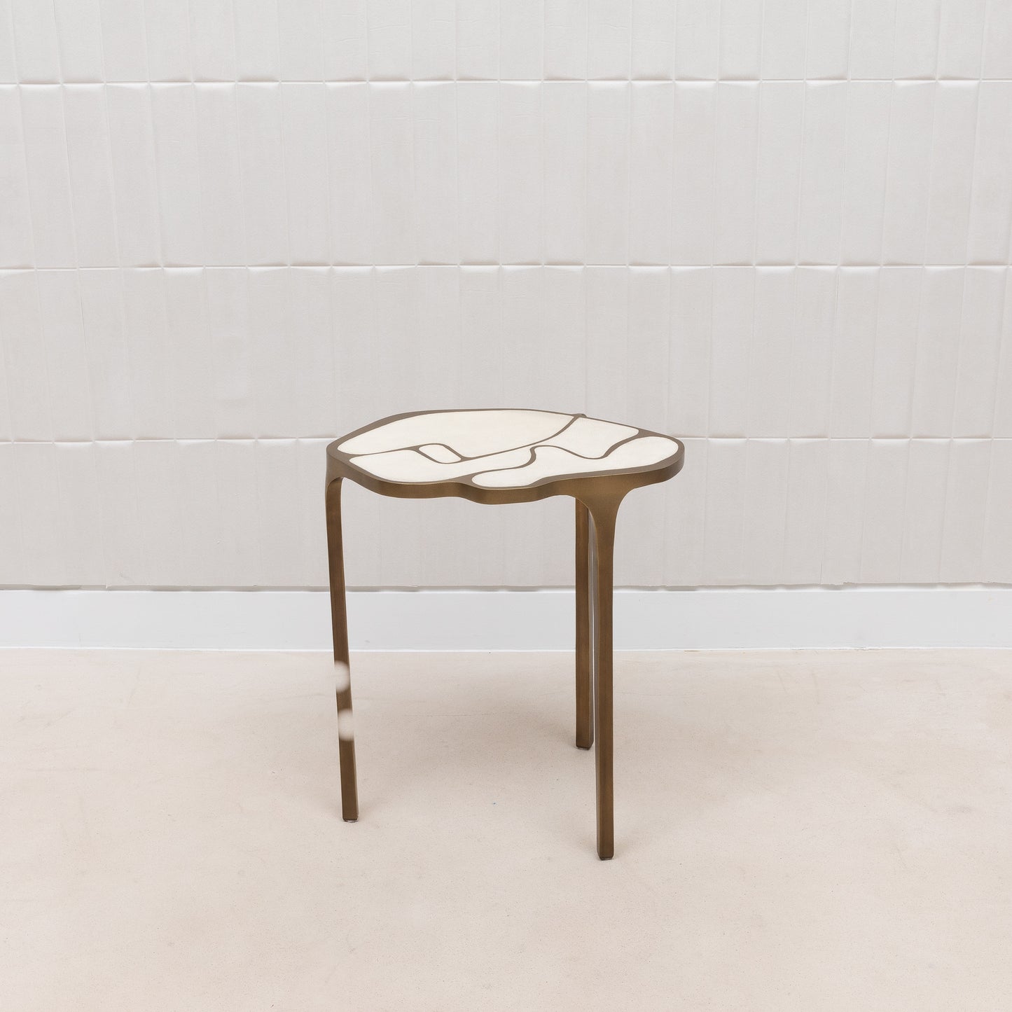 Side Table in Antique Natural Shagreen with Bronze Patina Brass by R&Y Augousti