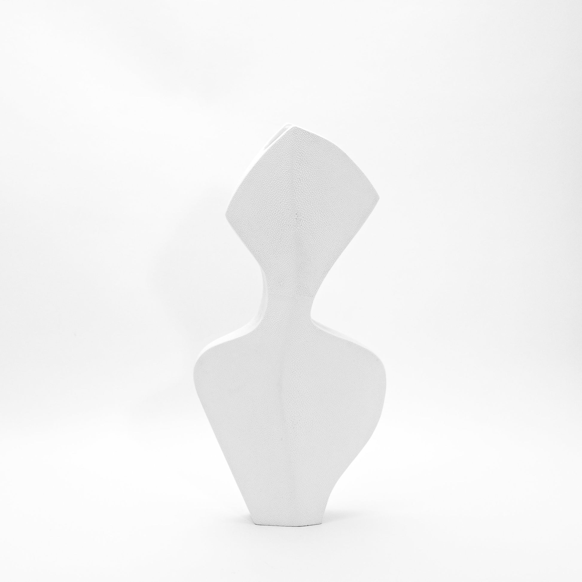 Sculptural Vase in White Shagreen by R&Y Augousti