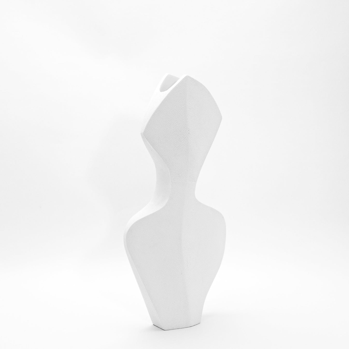 Sculptural Vase in White Shagreen by R&Y Augousti