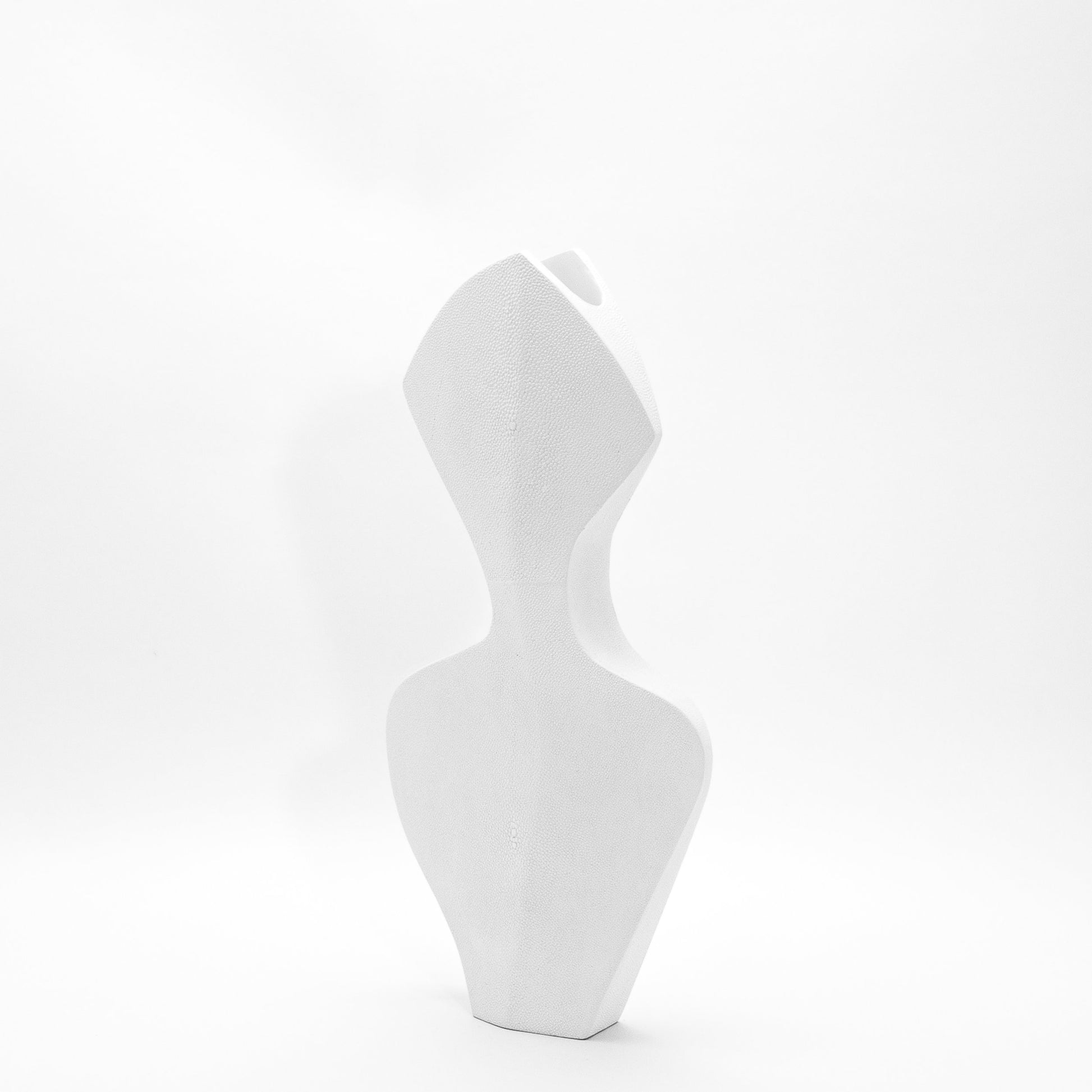 Sculptural Vase in White Shagreen by R&Y Augousti