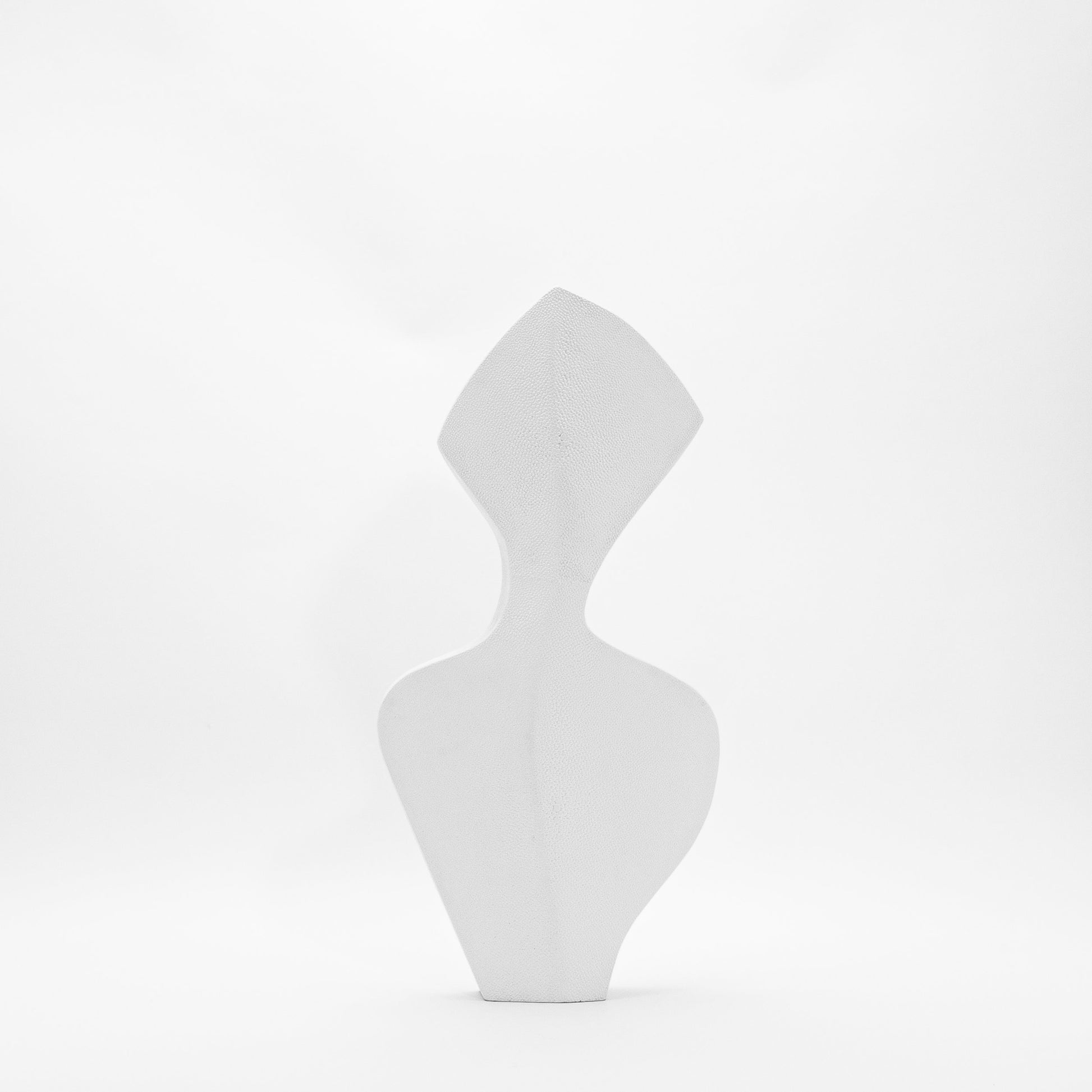 Sculptural Vase in White Shagreen by R&Y Augousti
