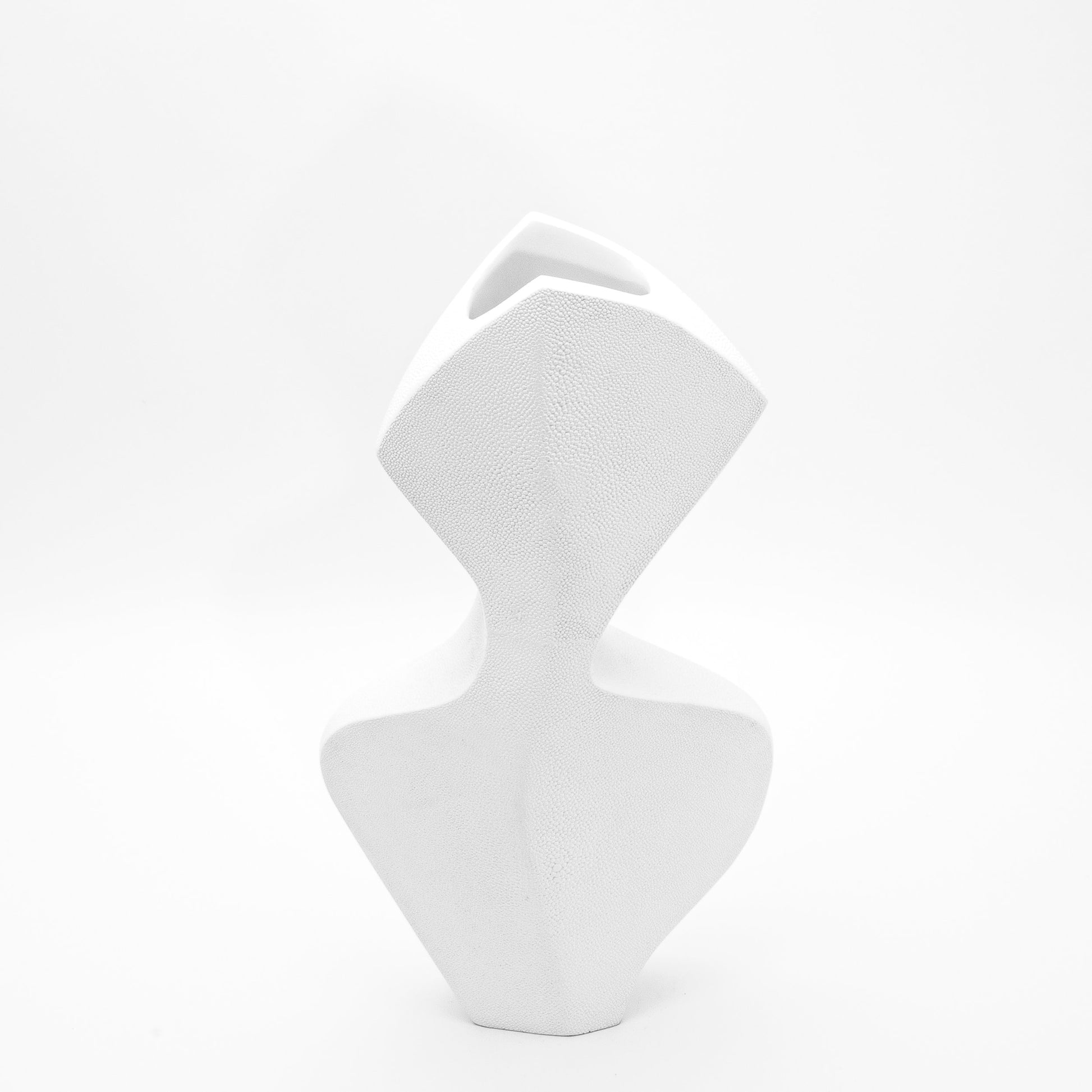 Sculptural Vase in White Shagreen by R&Y Augousti