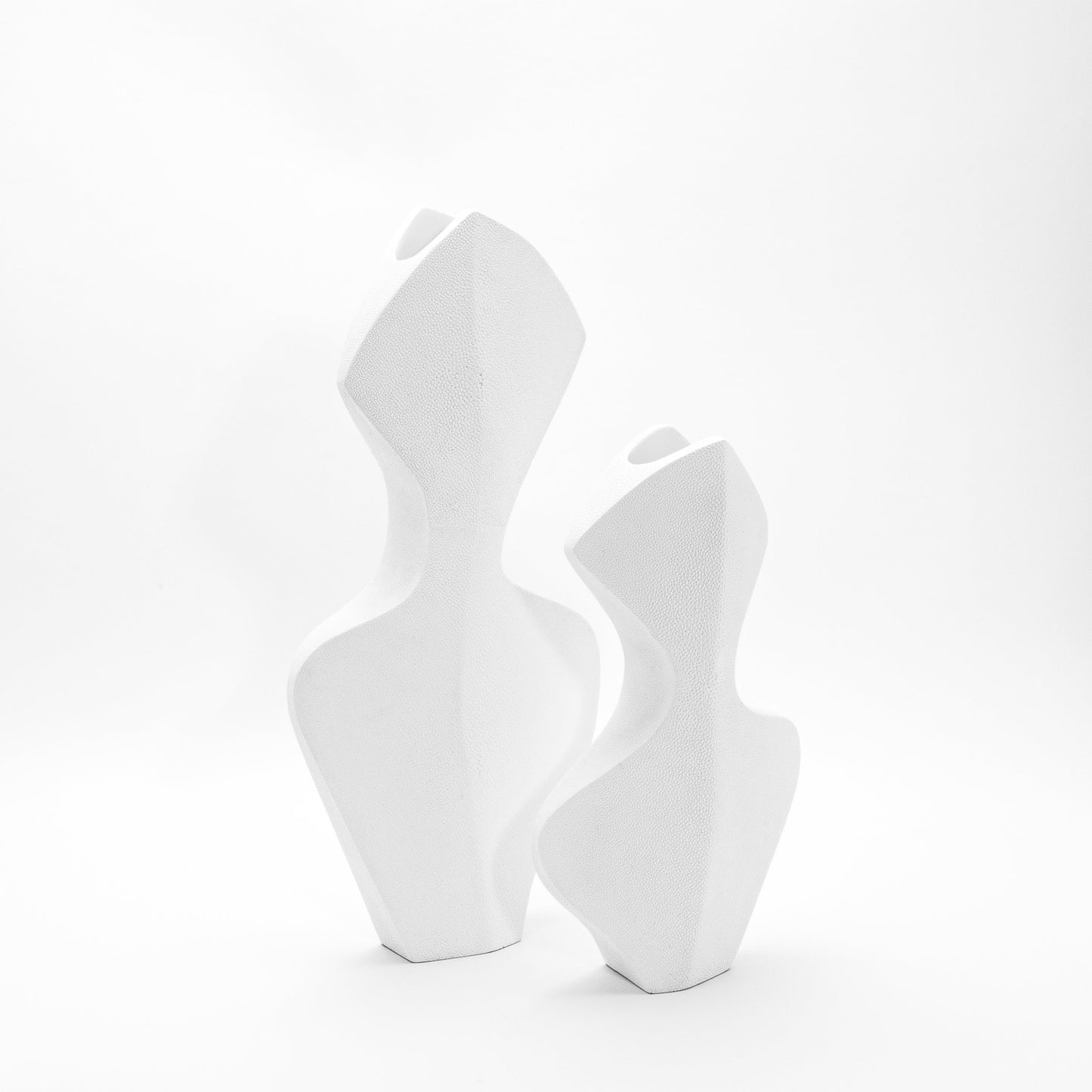 Sculptural Vase in White Shagreen by R&Y Augousti