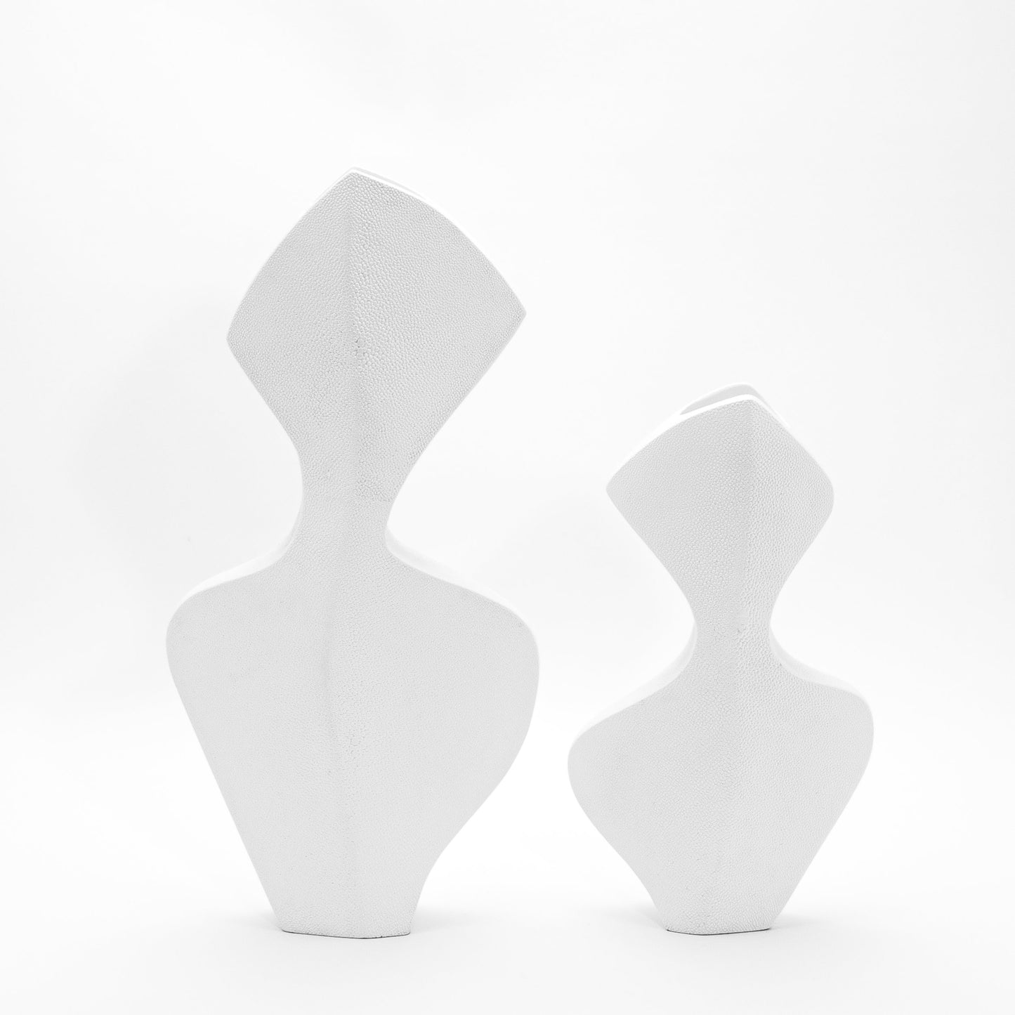Sculptural Vase in White Shagreen by R&Y Augousti