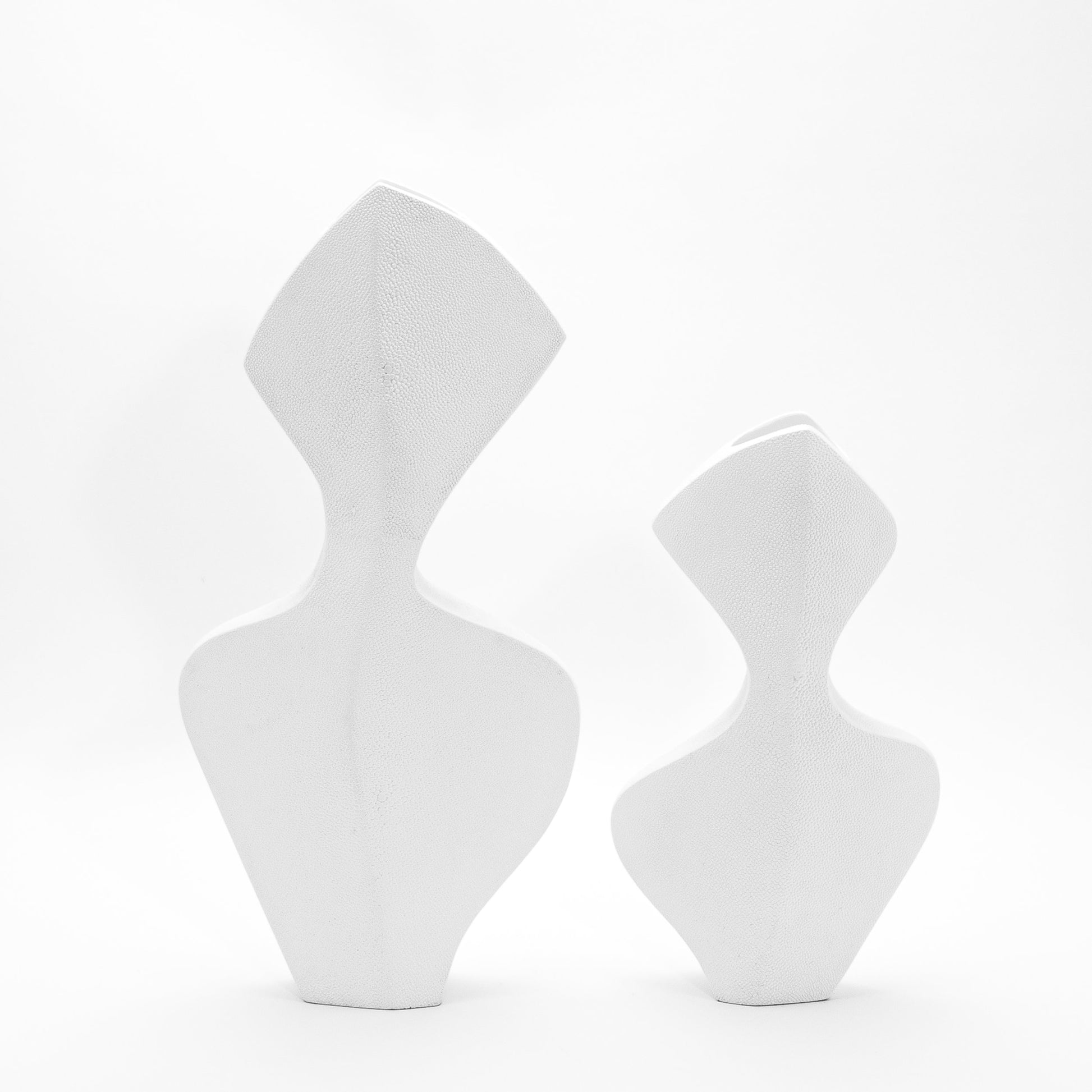 Sculptural Vase in White Shagreen by R&Y Augousti