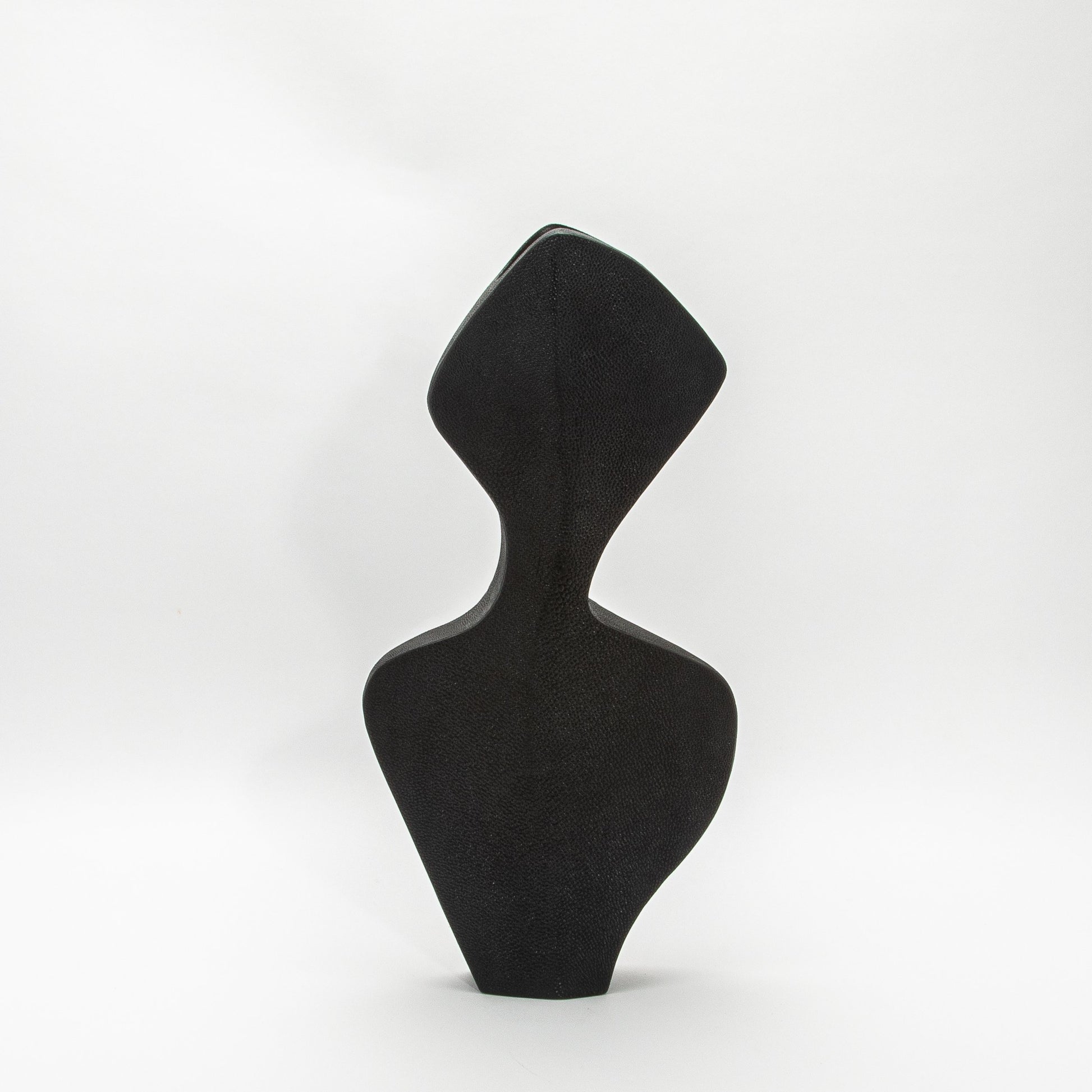 Sculptural Vase in Black Shagreen by R&Y Augousti