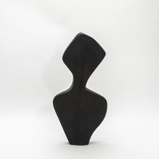 Sculptural Vase in Black Shagreen by R&Y Augousti