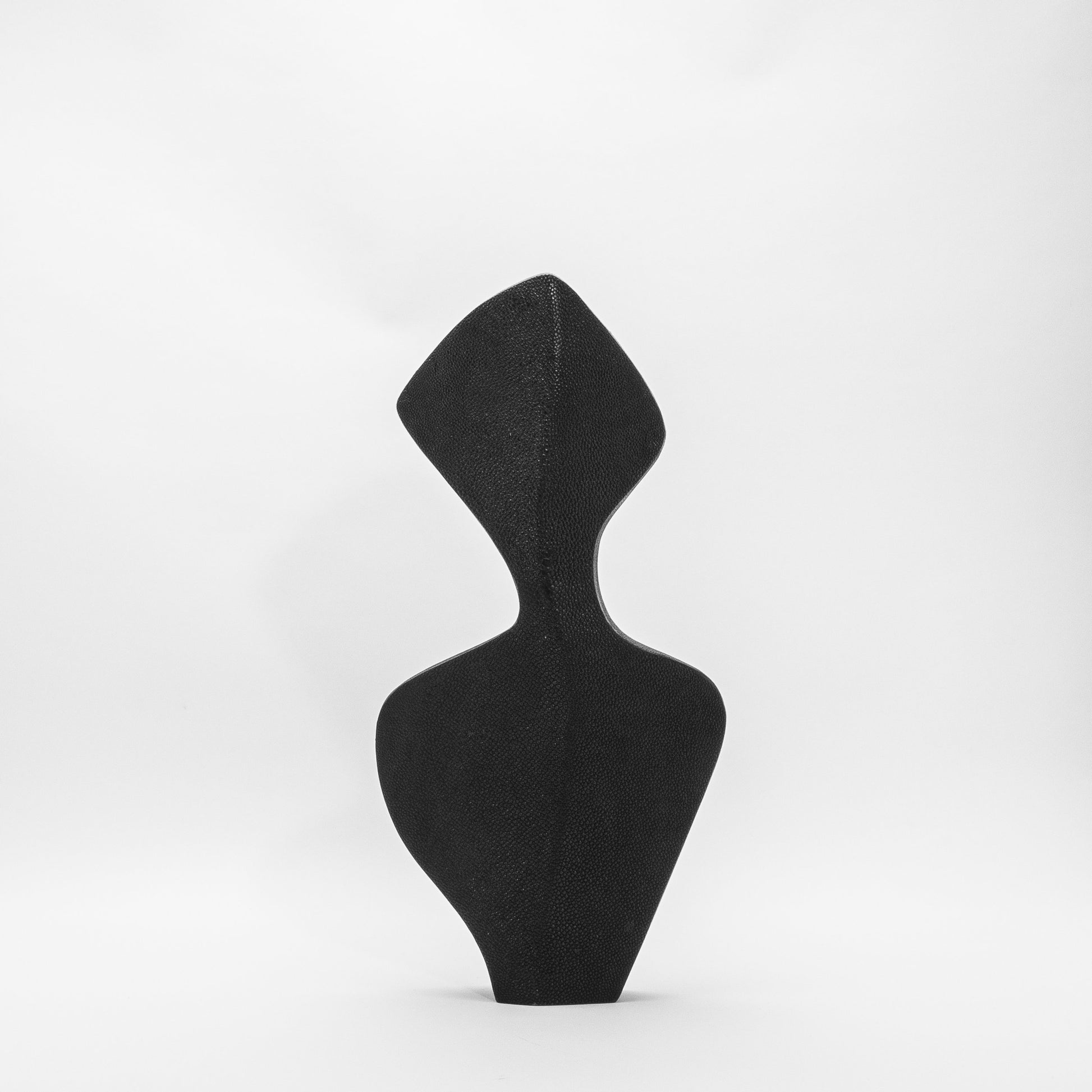Sculptural Vase in Black Shagreen by R&Y Augousti