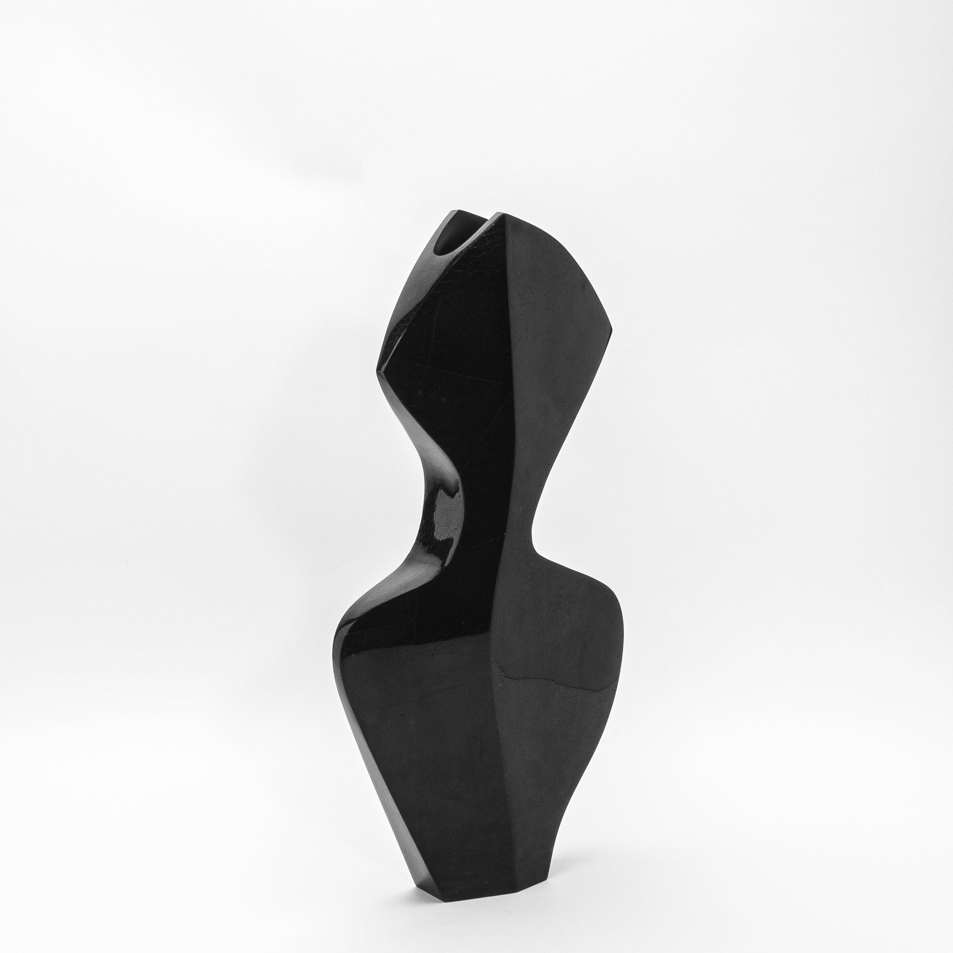 Sculptural Vase in Black Shell by R&Y Augousti