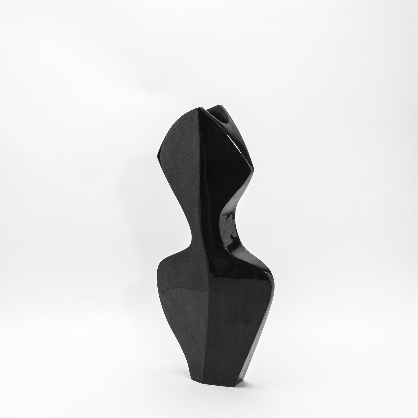 Sculptural Vase in Black Shell by R&Y Augousti
