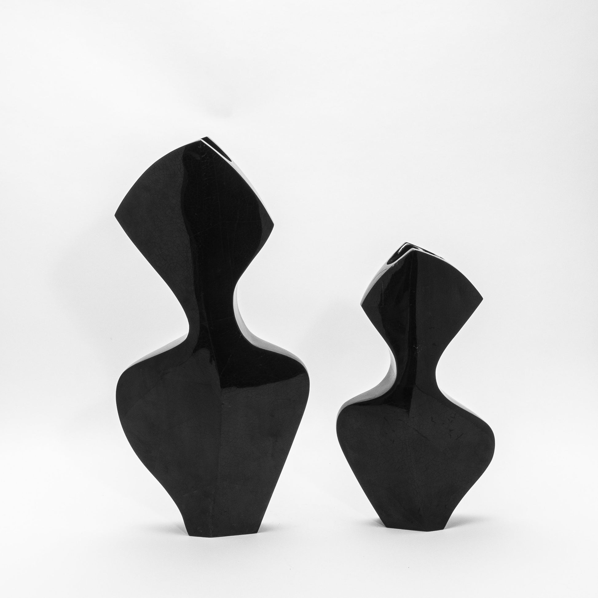 Sculptural Vase in Black Shell by R&Y Augousti