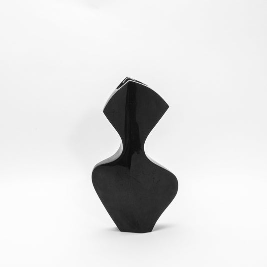 Sculptural Vase in Black Shell by R&Y Augousti