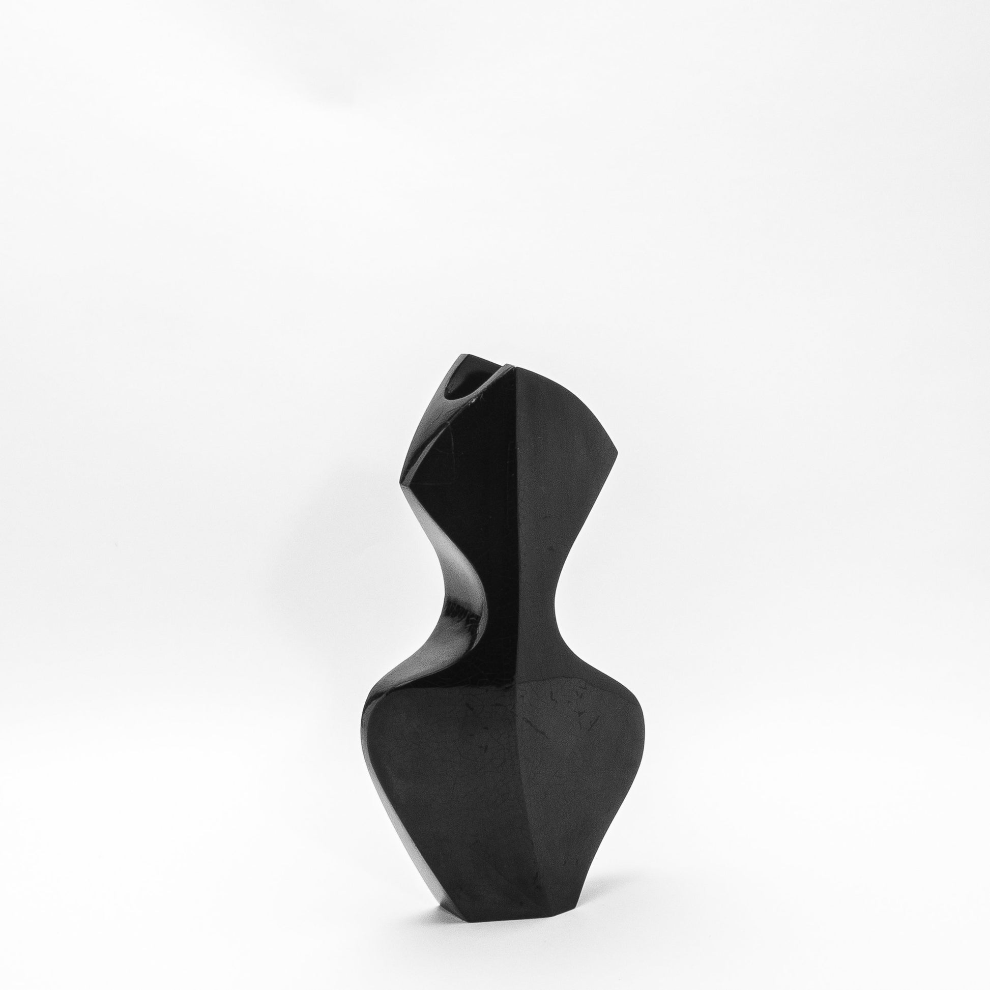 Sculptural Vase in Black Shell by R&Y Augousti