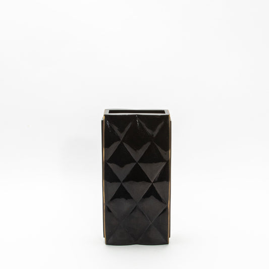 Quilted Vase in Black Shell by KIFU Paris