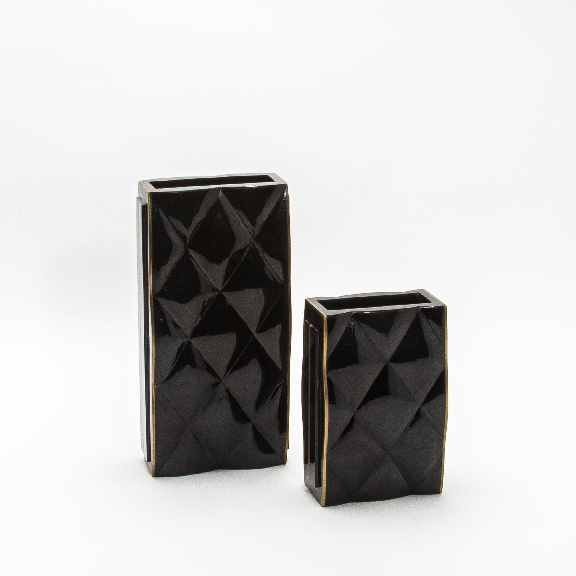 Quilted Vase in Black Shell by KIFU Paris