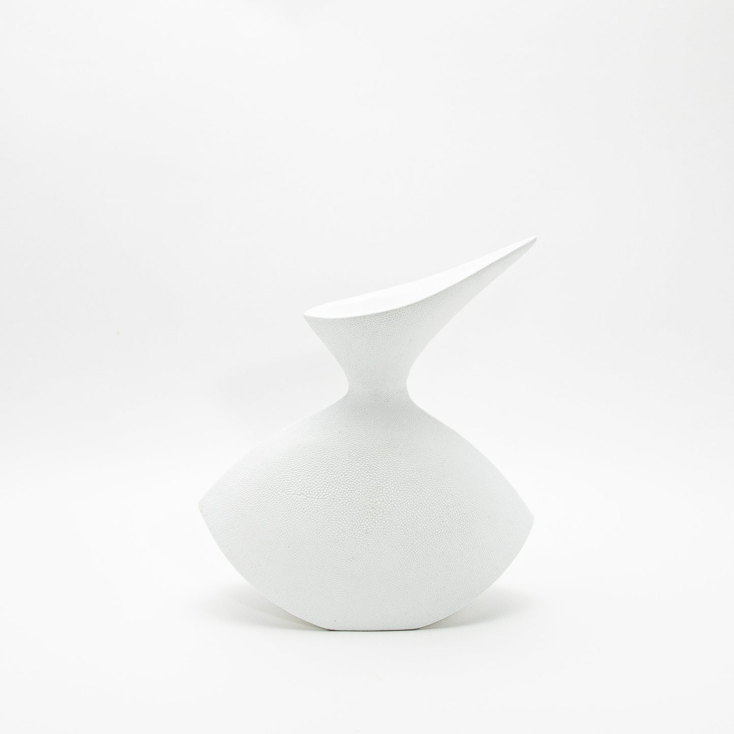 Sculptural Vase in White Shagreen by R&Y Augousti