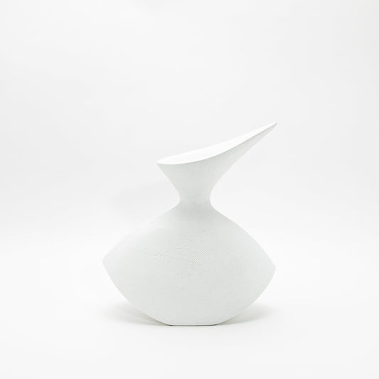 Sculptural Vase in White Shagreen by R&Y Augousti