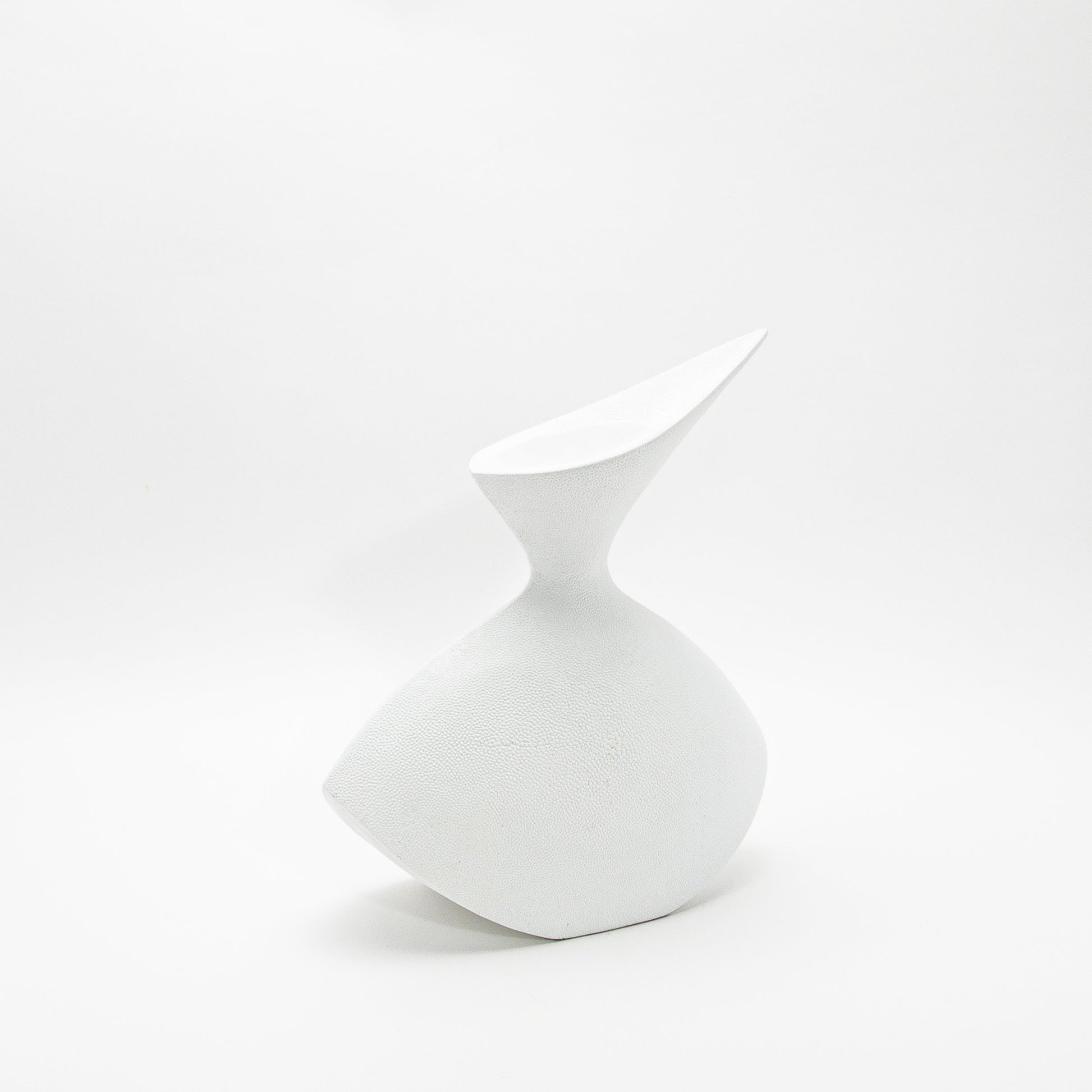 Sculptural Vase in White Shagreen by R&Y Augousti