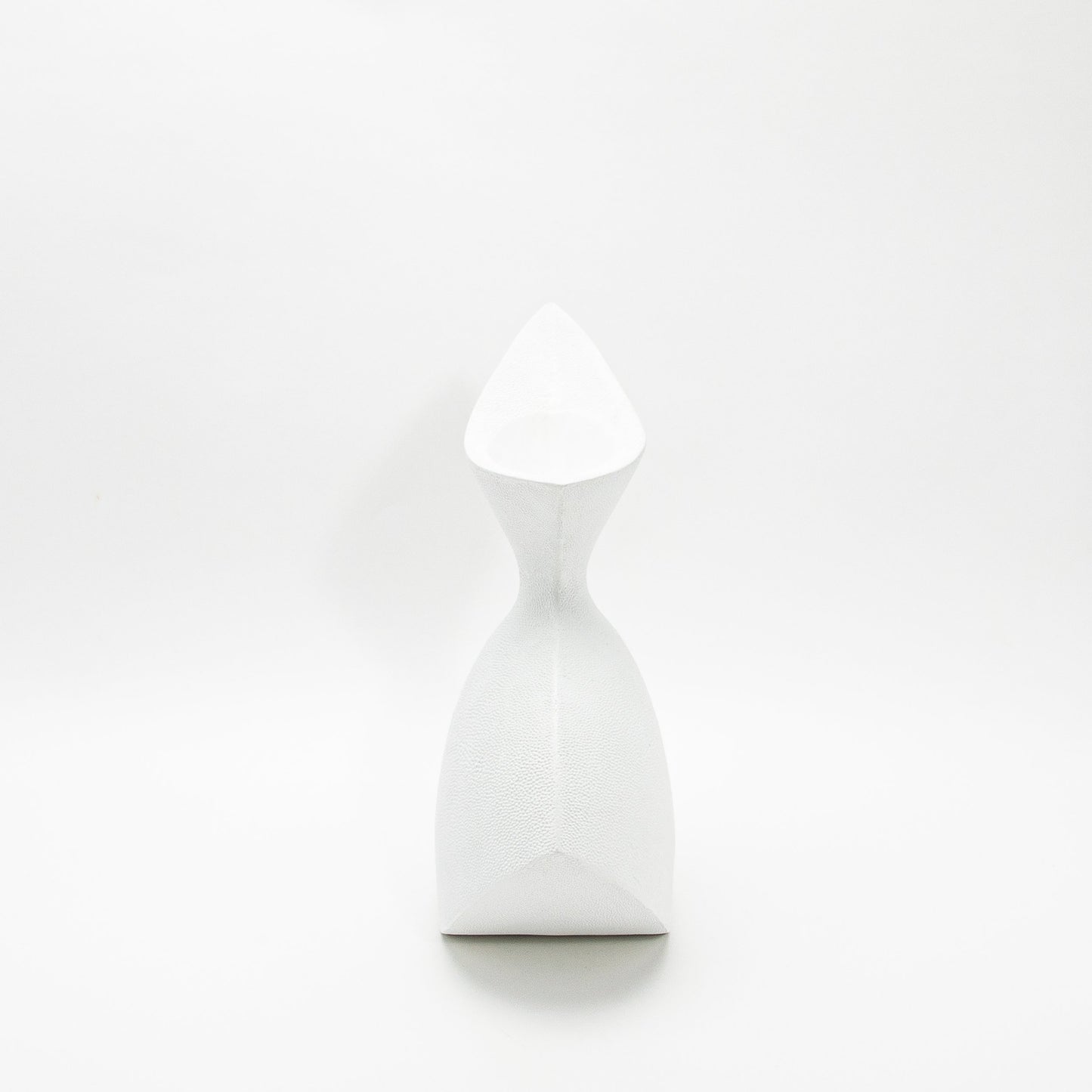 Sculptural Vase in White Shagreen by R&Y Augousti