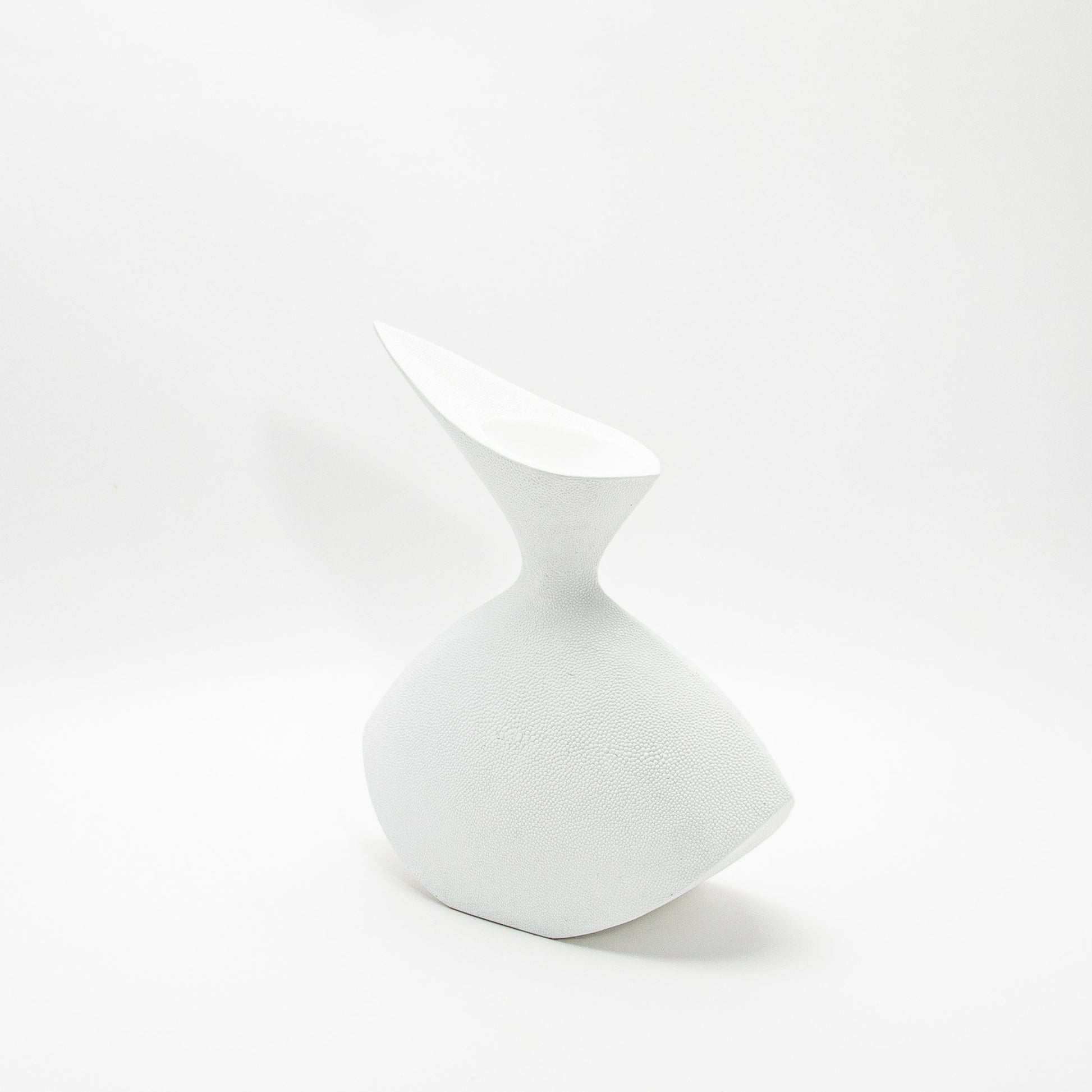 Sculptural Vase in White Shagreen by R&Y Augousti