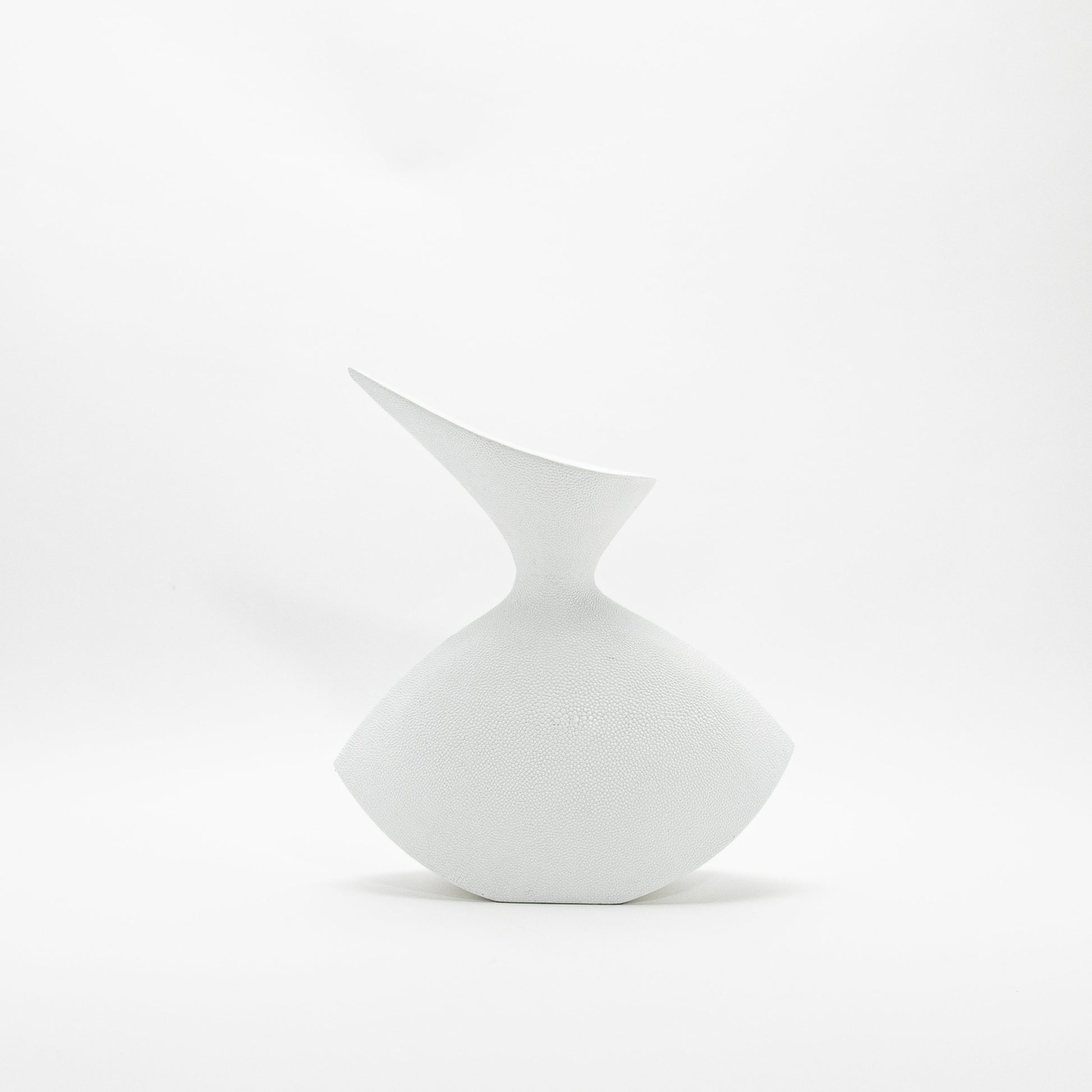 Sculptural Vase in White Shagreen by R&Y Augousti