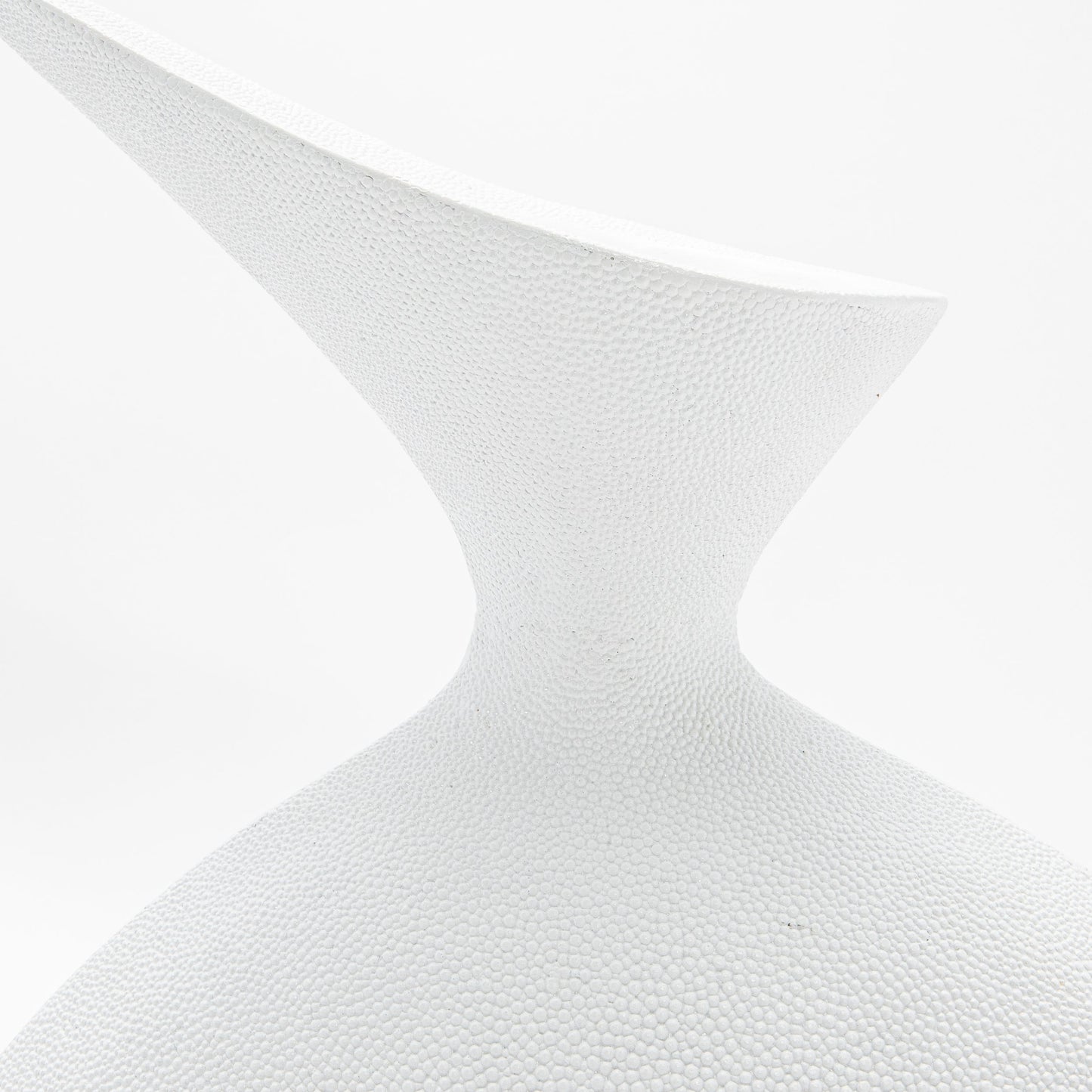 Sculptural Vase in White Shagreen by R&Y Augousti