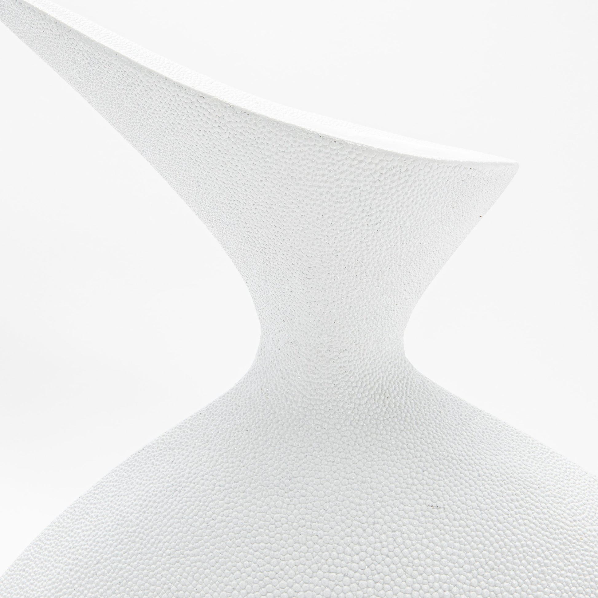 Sculptural Vase in White Shagreen by R&Y Augousti