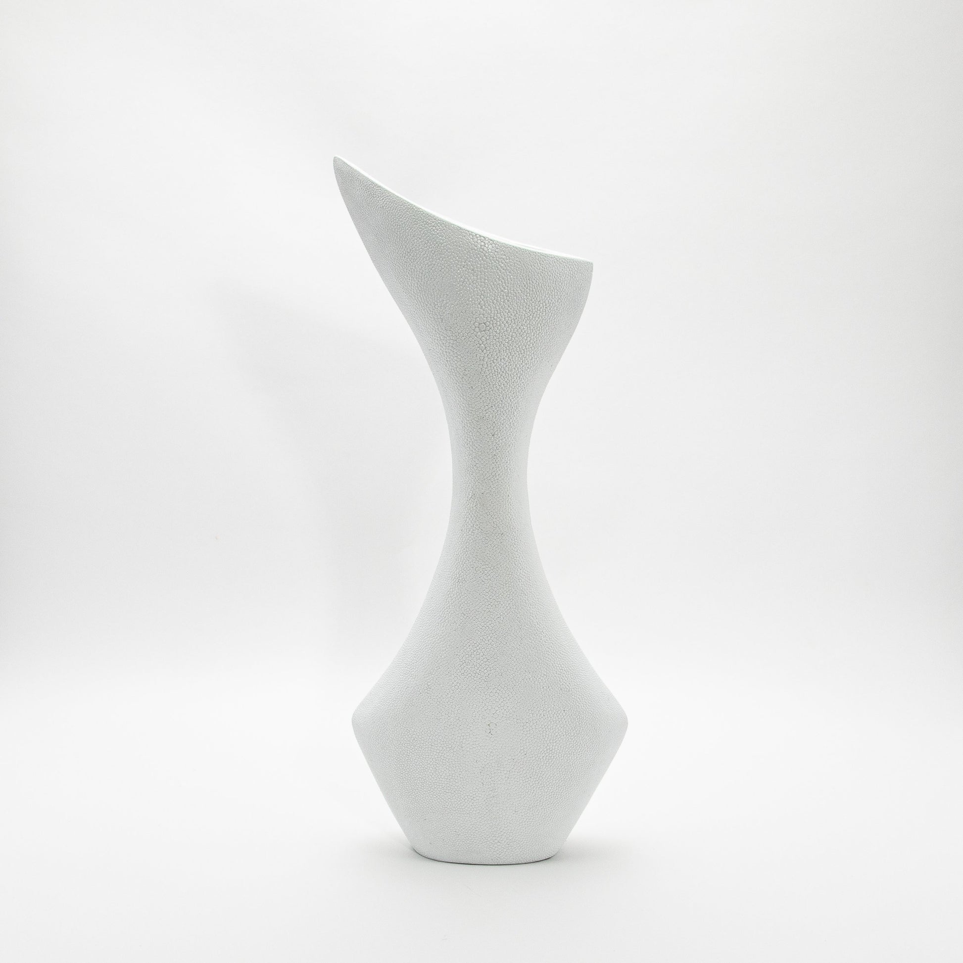 Sculptural Vase in White Shagreen by R&Y Augousti