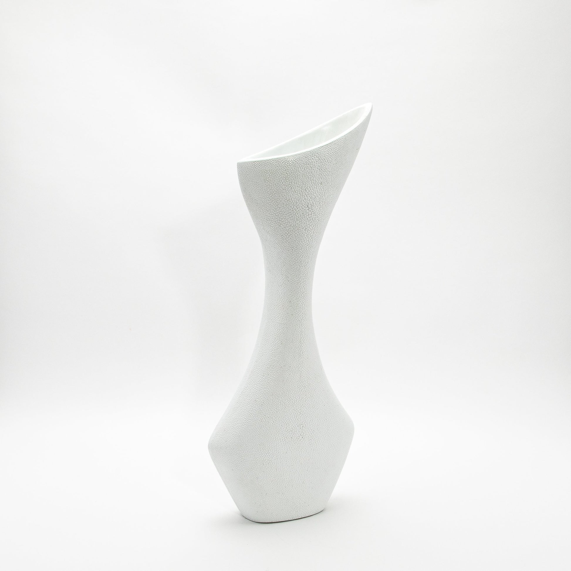 Sculptural Vase in White Shagreen by R&Y Augousti