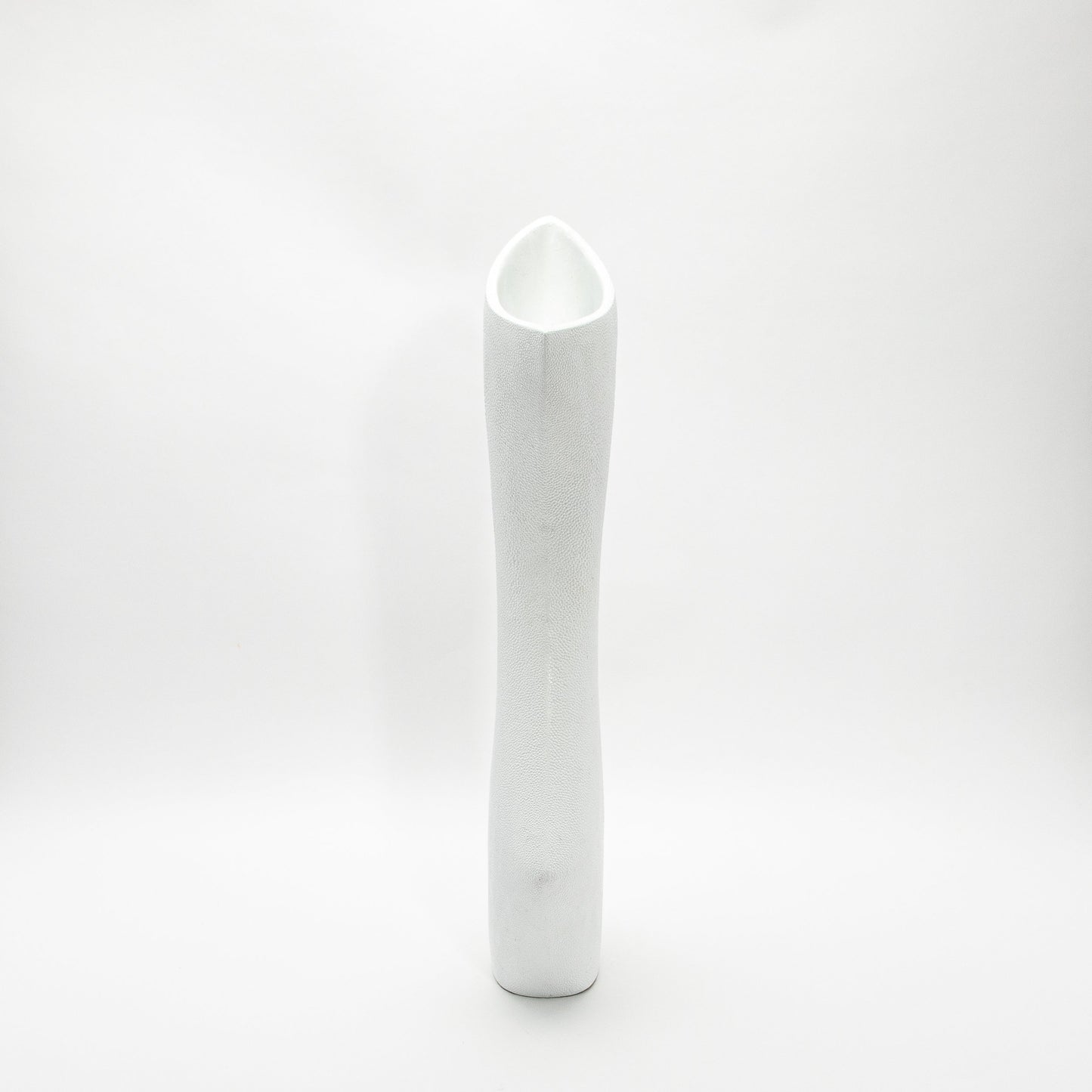 Sculptural Vase in White Shagreen by R&Y Augousti