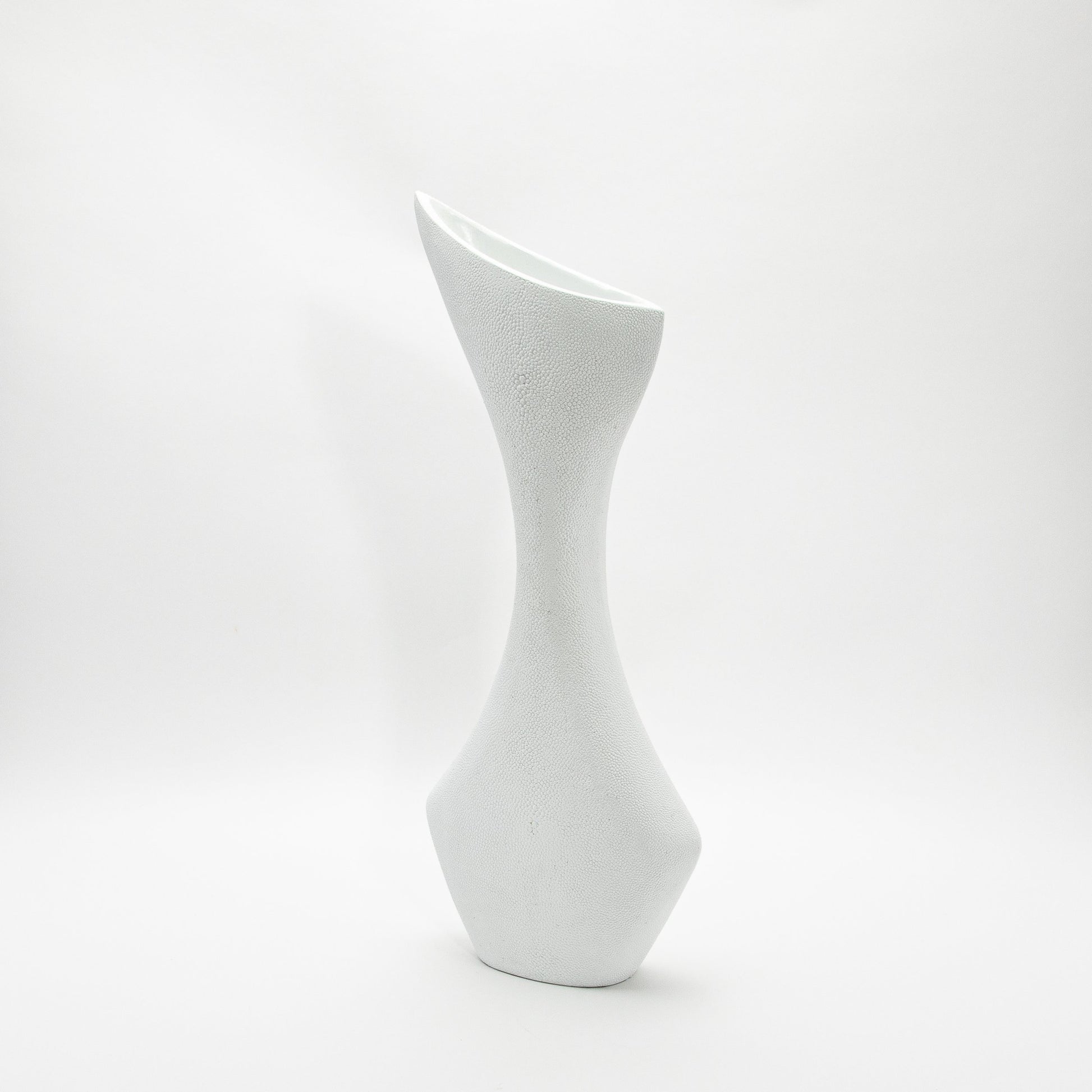 Sculptural Vase in White Shagreen by R&Y Augousti