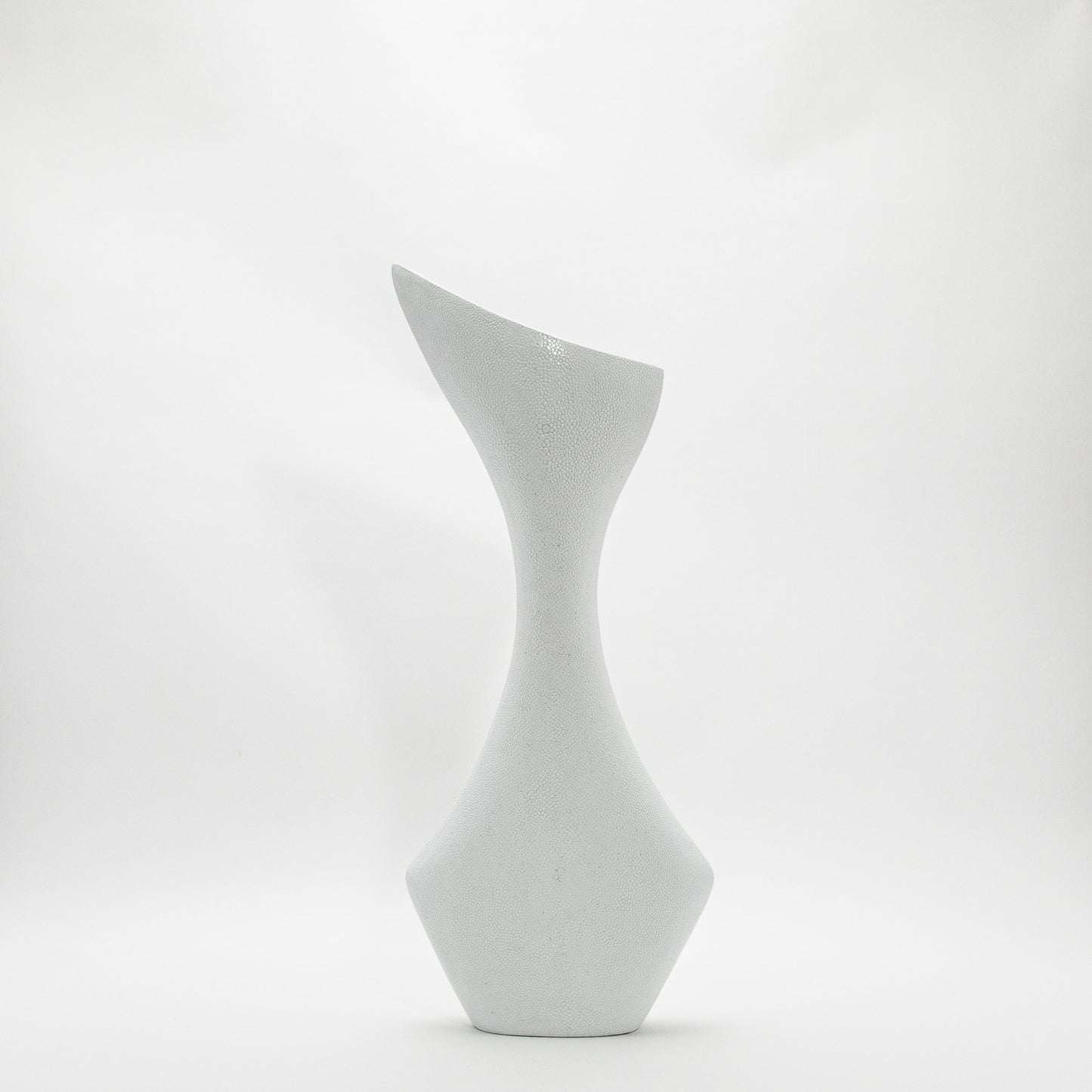 Sculptural Vase in White Shagreen by R&Y Augousti