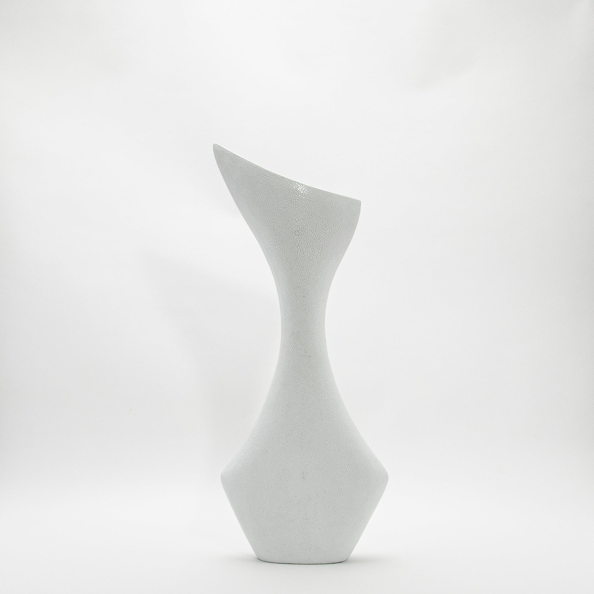 Sculptural Vase in White Shagreen by R&Y Augousti