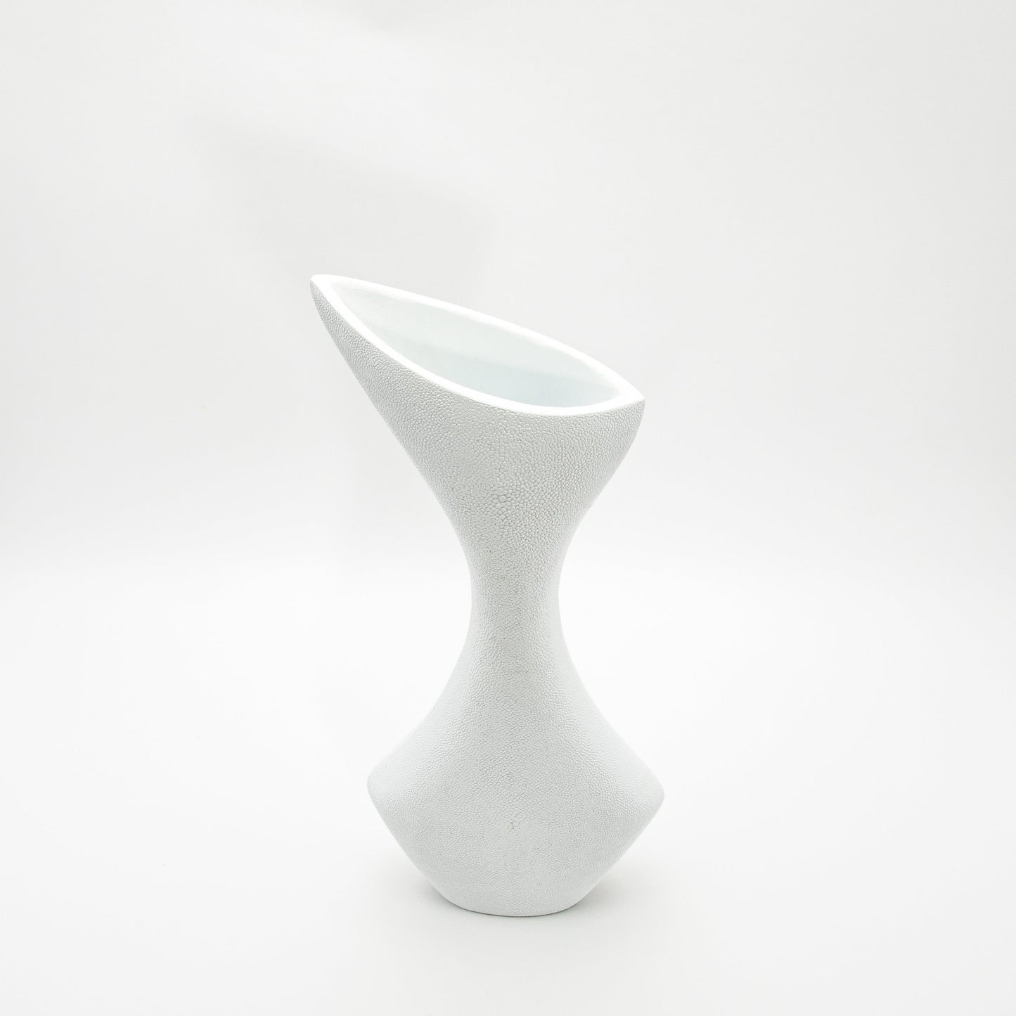 Sculptural Vase in White Shagreen by R&Y Augousti