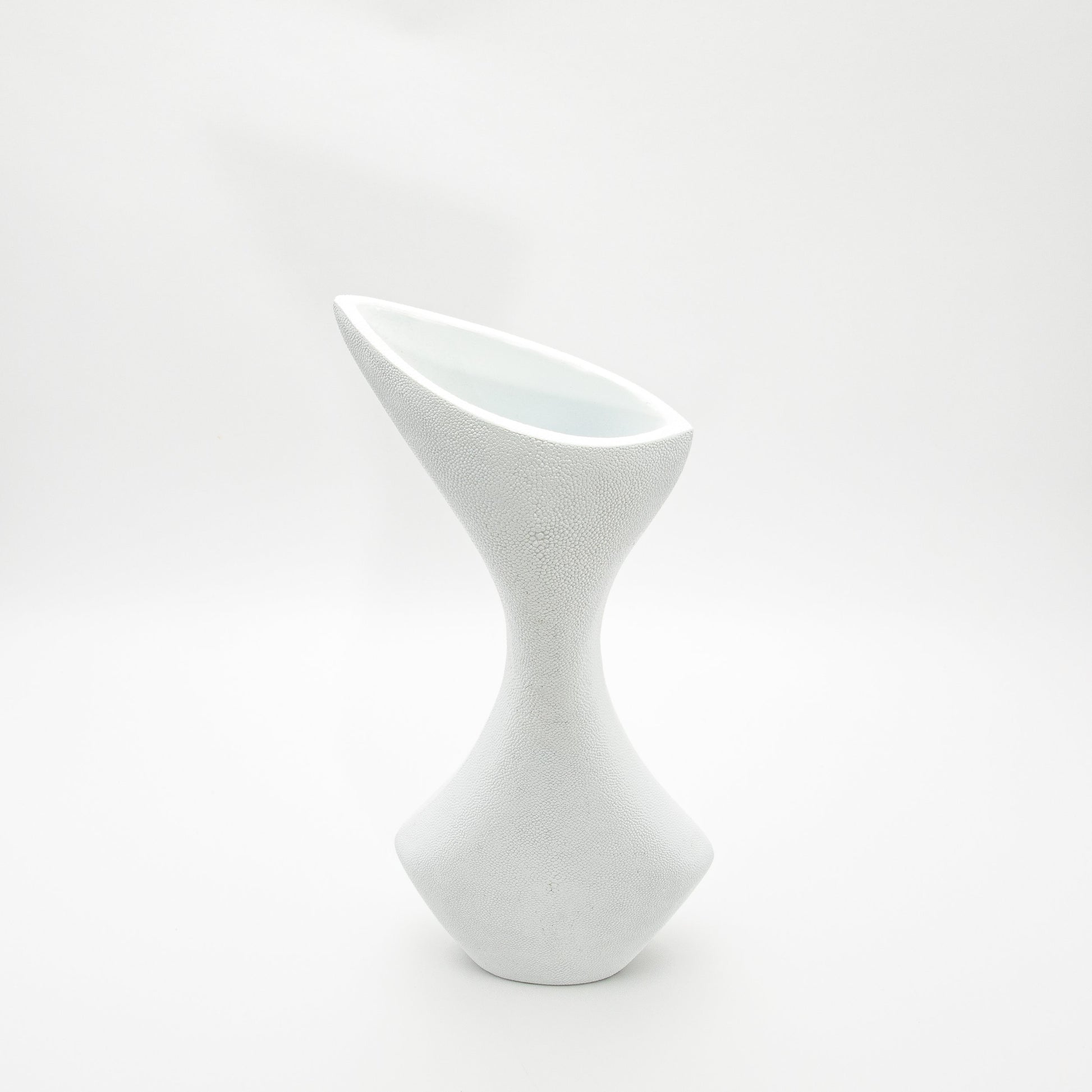 Sculptural Vase in White Shagreen by R&Y Augousti