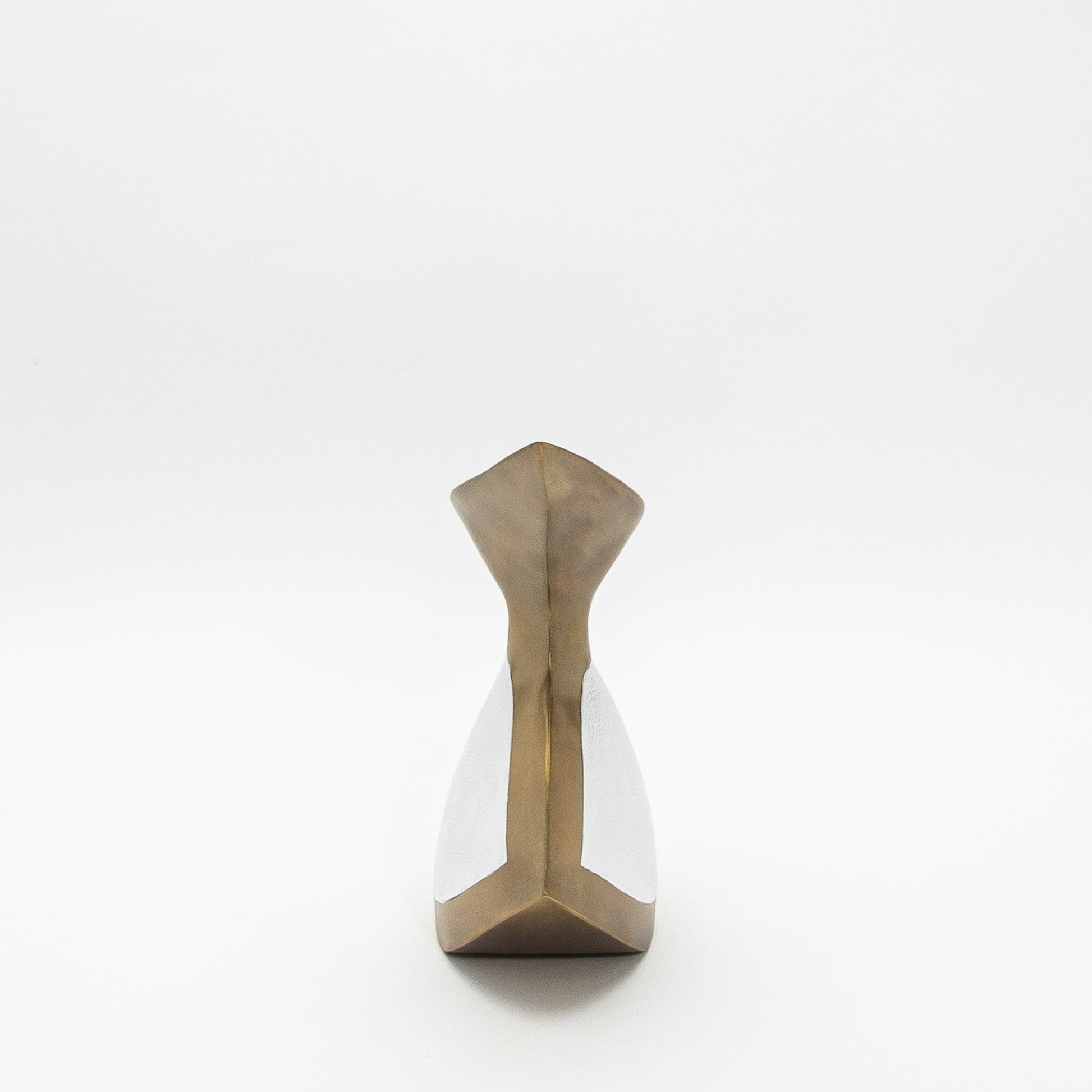 Sculptural Vase in White Shagreen and Brass by R&Y Augousti