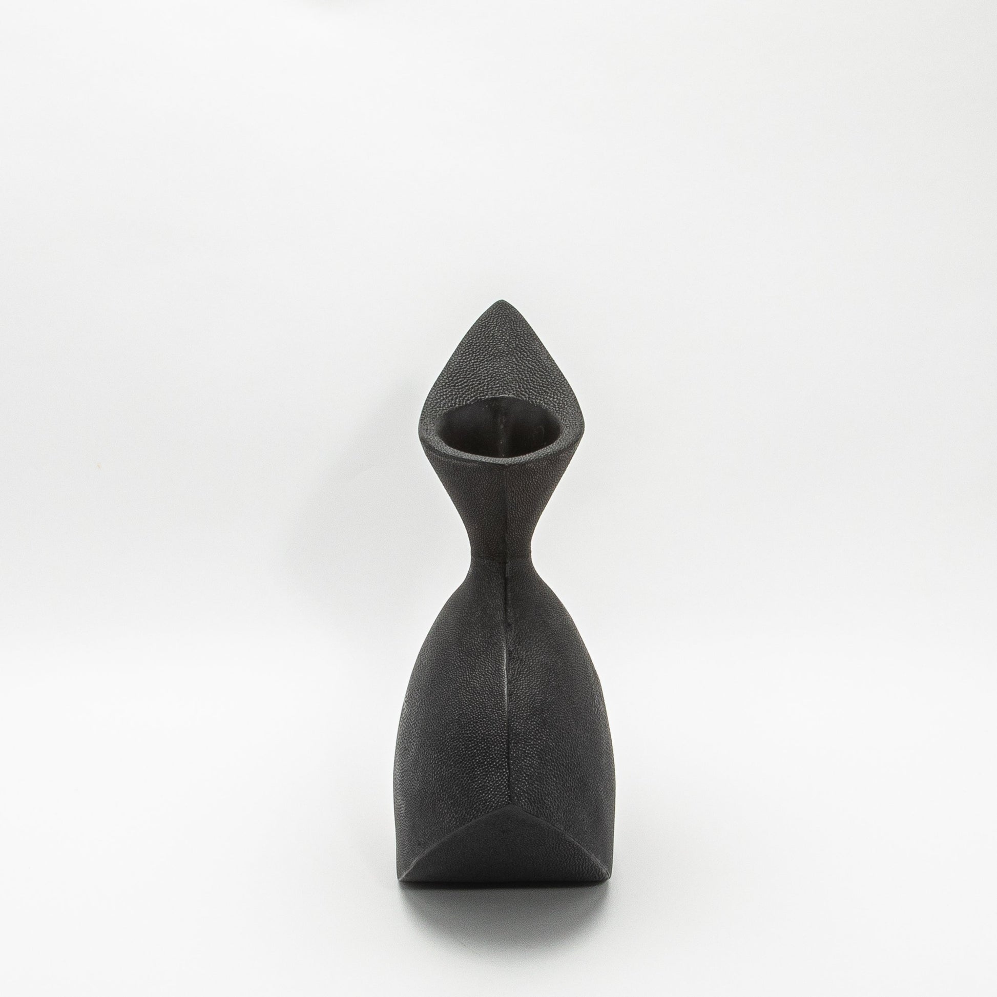Sculptural Vase in Black Shagreen by R&Y Augousti