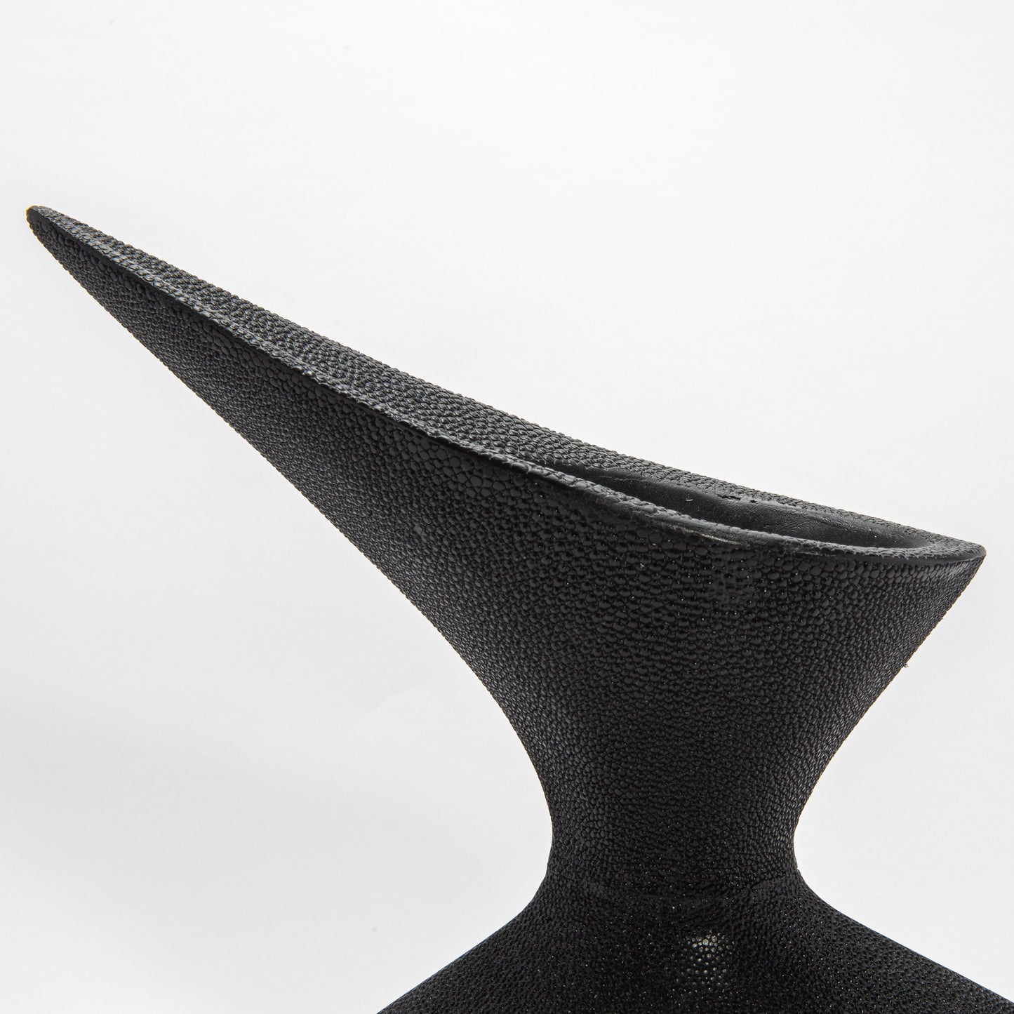 Sculptural Vase in Black Shagreen by R&Y Augousti