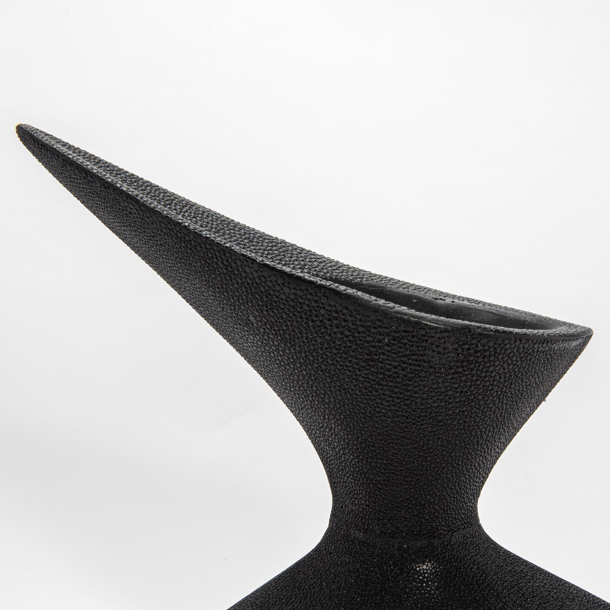 Sculptural Vase in Black Shagreen by R&Y Augousti