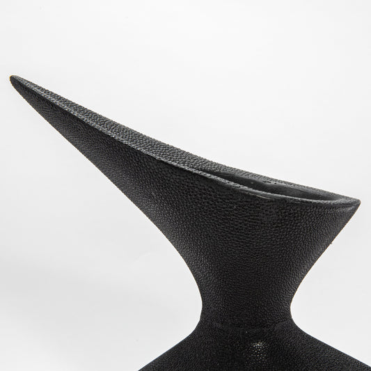 Sculptural Vase in Black Shagreen by R&Y Augousti