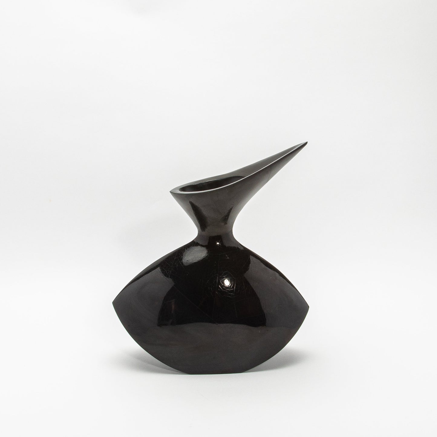 Sculptural Vase in Black Shell by R&Y Augousti