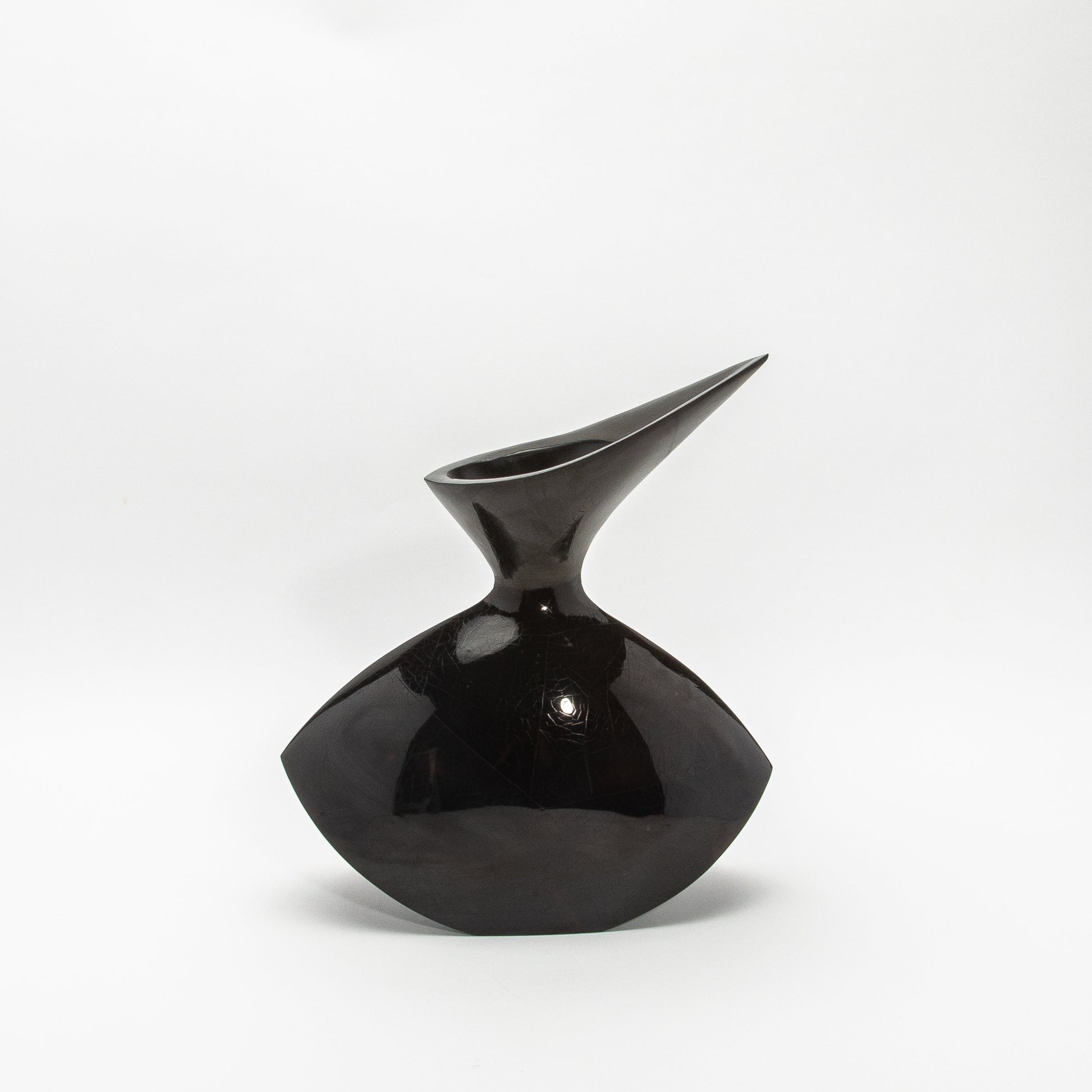 Sculptural Vase in Black Shell by R&Y Augousti